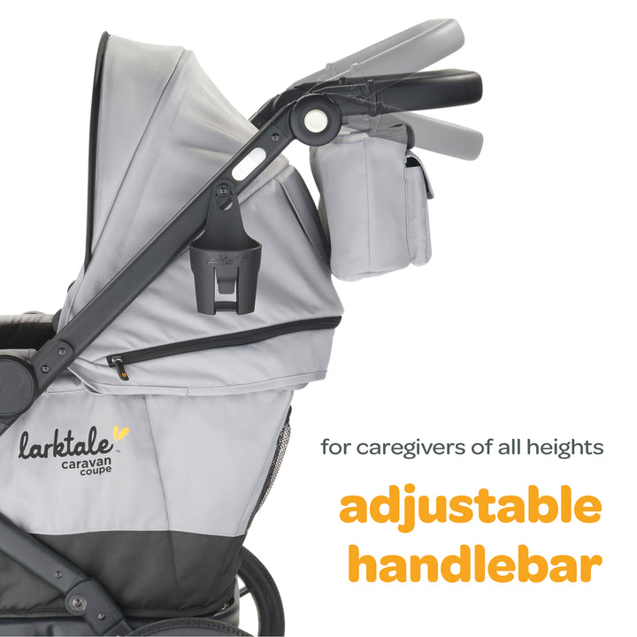 Larktale Caravan Coupe Quad Compact Stroller Reclining 4-Seat Wagon, Gray/Black - VMInnovations