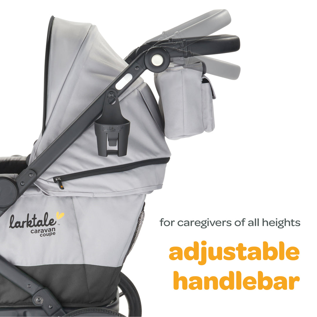 Larktale Caravan Coupe Quad Compact Stroller Reclining 4-Seat Wagon, Gray/Black - VMInnovations