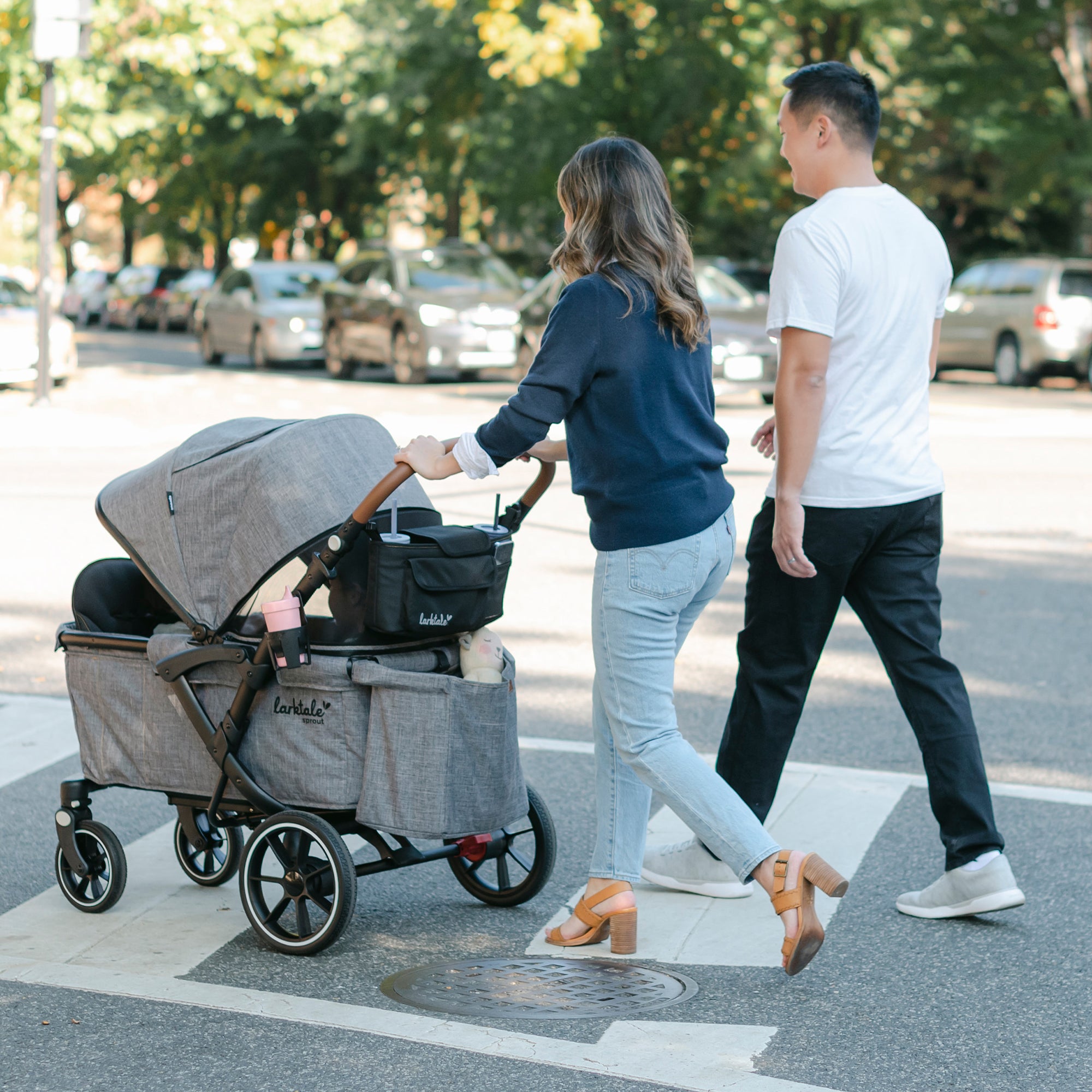 Larktale Sprout V2 Adjustable Stroller 2 Seater Wagon, 120 lb Capacity, Gray - VMInnovations
