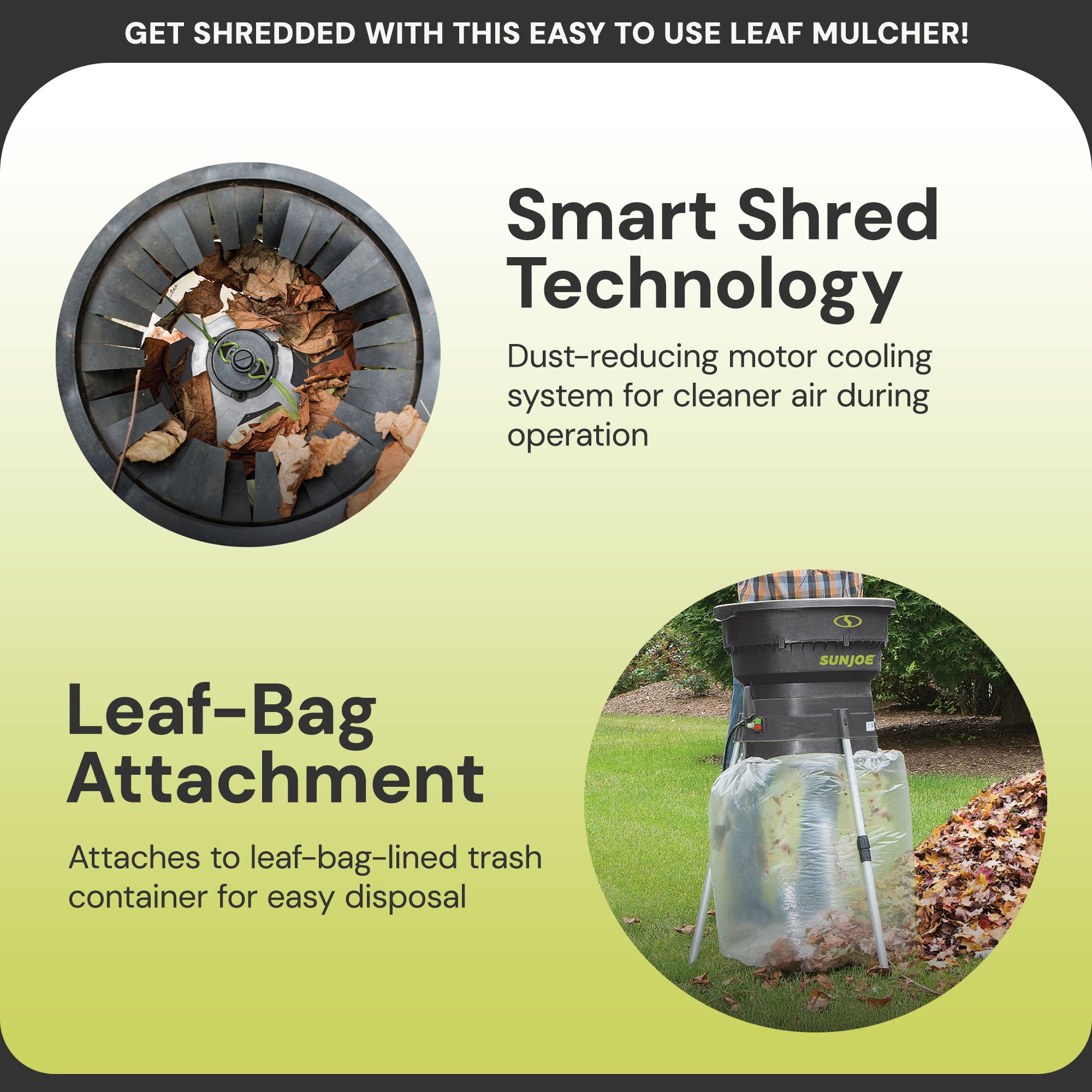Sun Joe Electric Leaf Mulcher/Shredder 13 Amp w/ Adjustable Control Dial, SDJ616