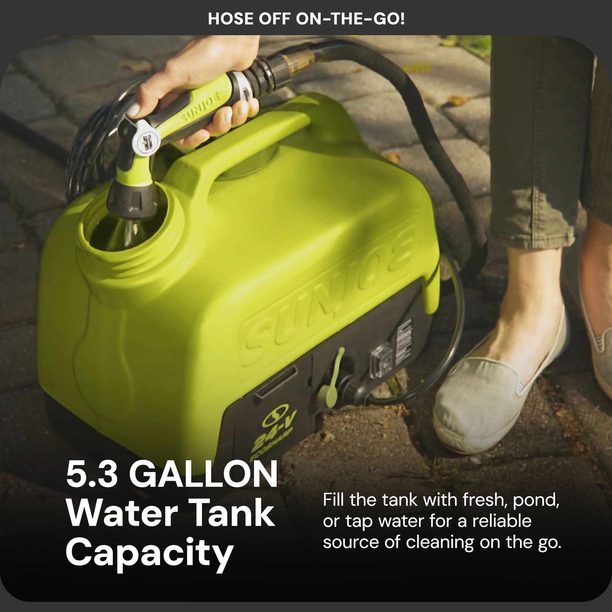 Sun Joe 24V Cordless Portable Sink/Shower Spray Washer Kit w/Battery (Open Box)