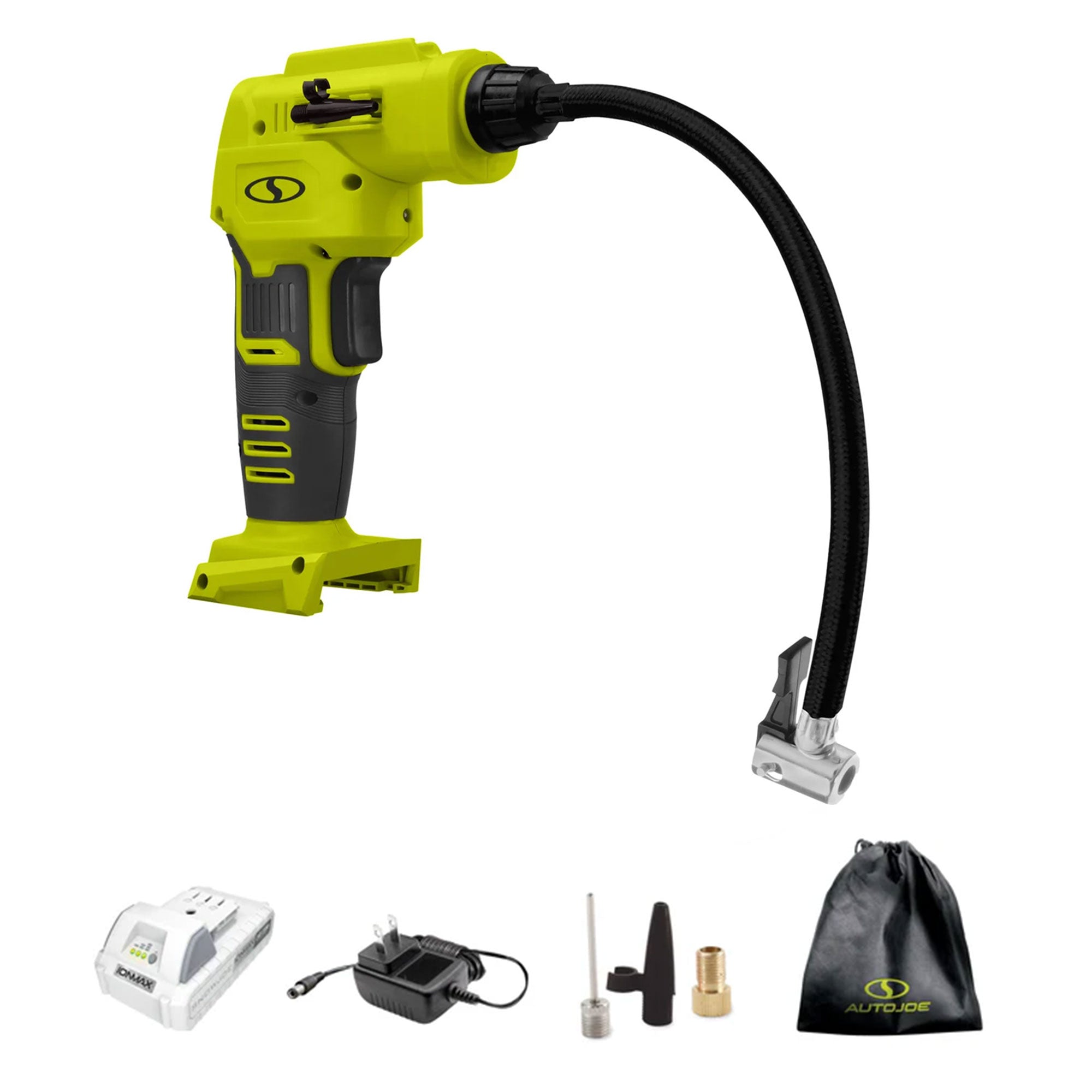 Sun Joe Auto Joe Air Compressor, Cordless Tire Inflator Pump, Green (Open Box)