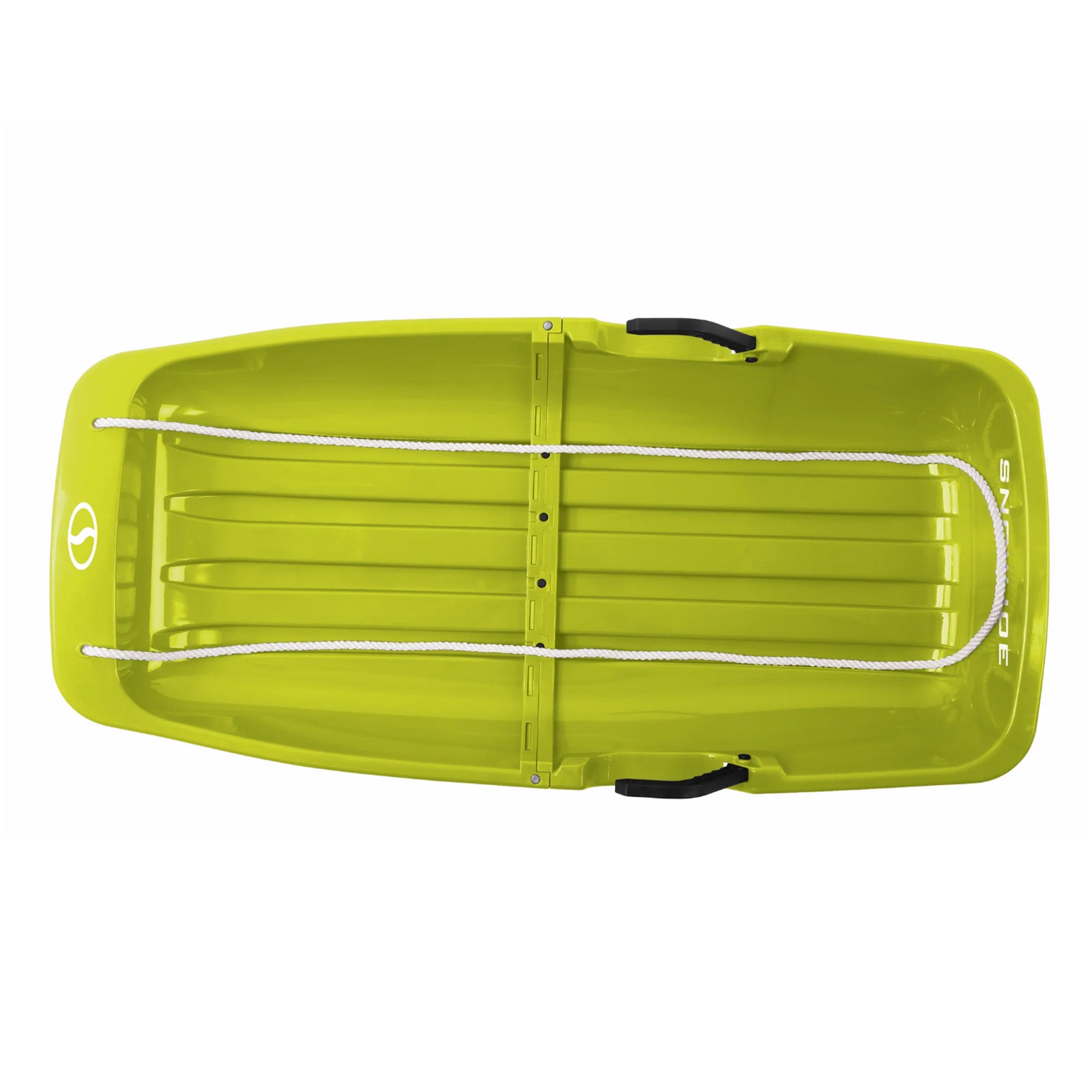 Snow Joe Snow Sled, 34” Toboggan Board w/Handles & Rope, Green (Open Box) - VMInnovations