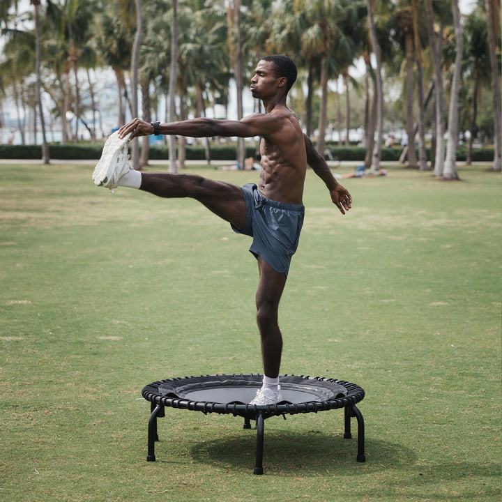 JumpSport 550 PRO CE Workout Rebounder for Adults, 44" Fitness Trampoline, Black - VMInnovations
