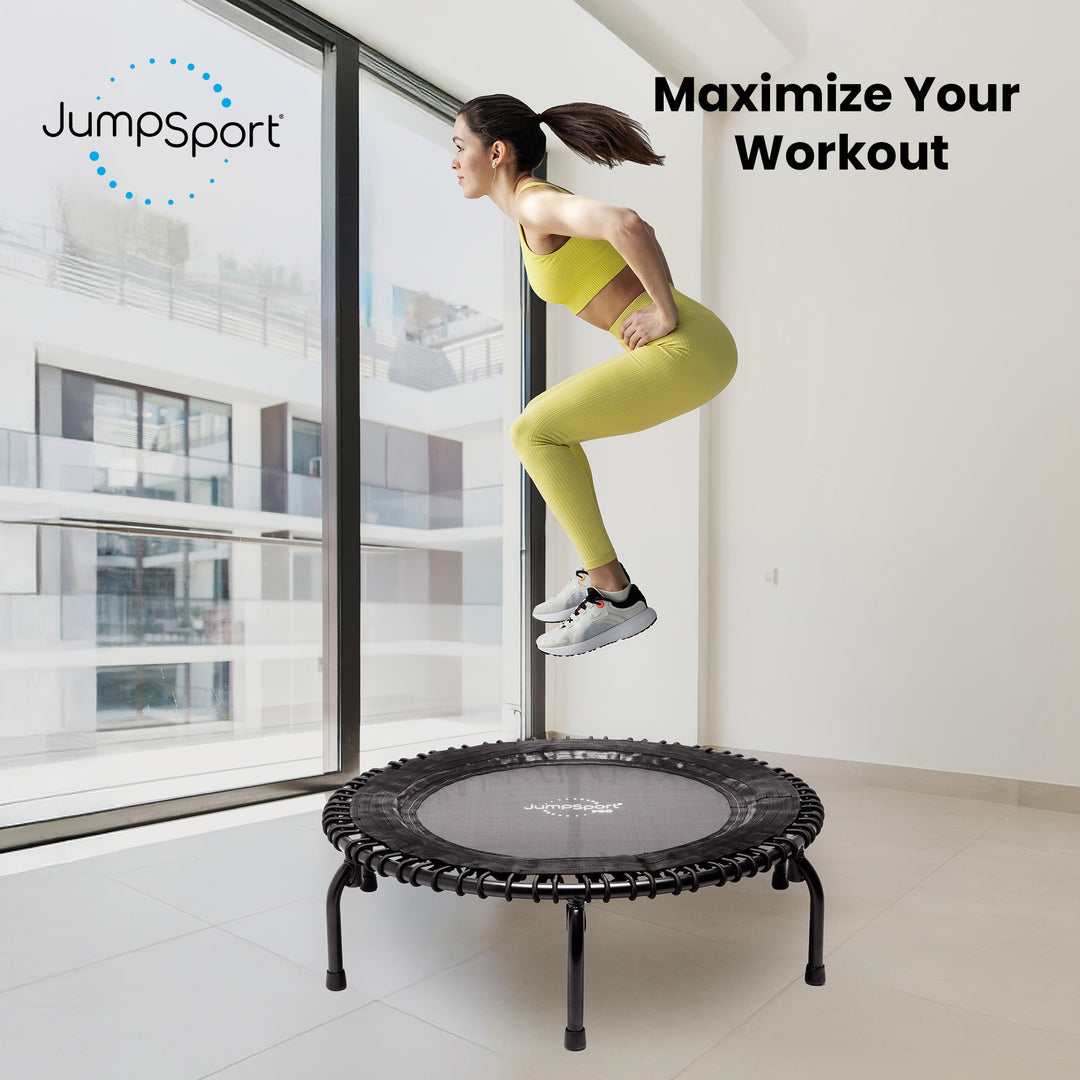 JumpSport 550 PRO CE Workout Rebounder for Adults, 44" Fitness Trampoline, Black - VMInnovations