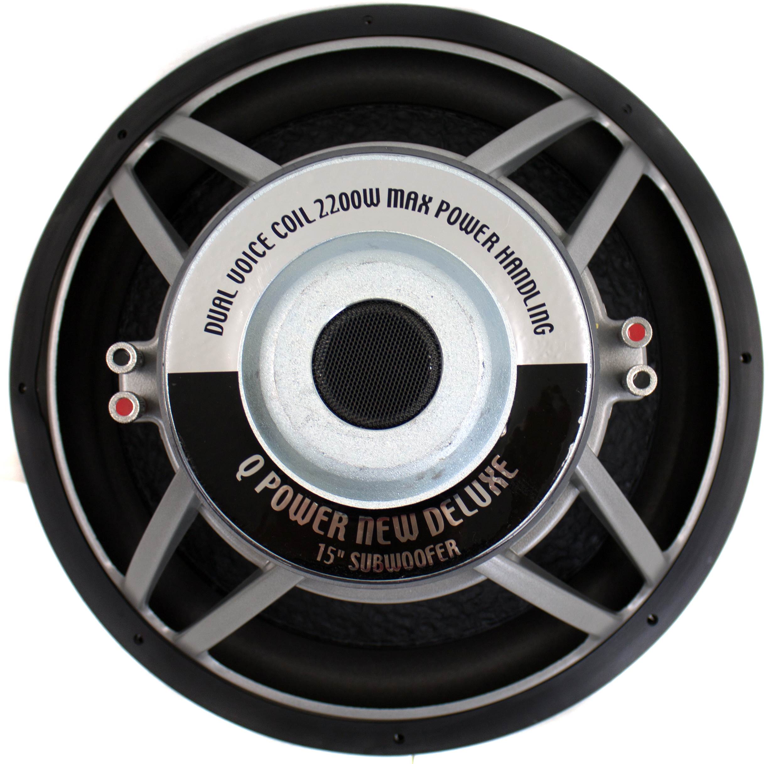 QPower 15" 2200W Series Dual Voice Coil Car Audio Power Subwoofer (For Parts)