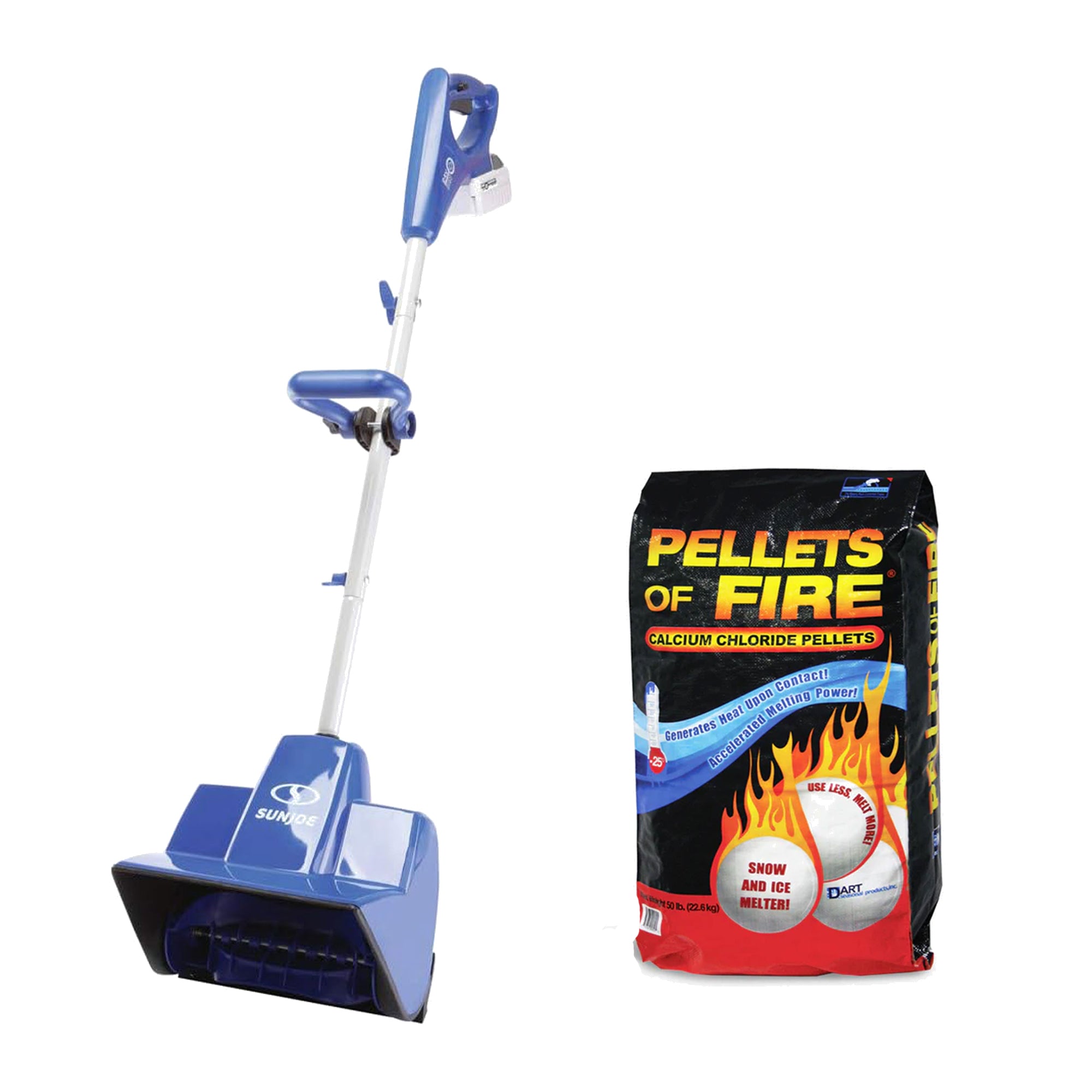 Snow Joe 24V Cordless Snow Shovel Kit Snow Removal & Pellets of Fire Ice Melter