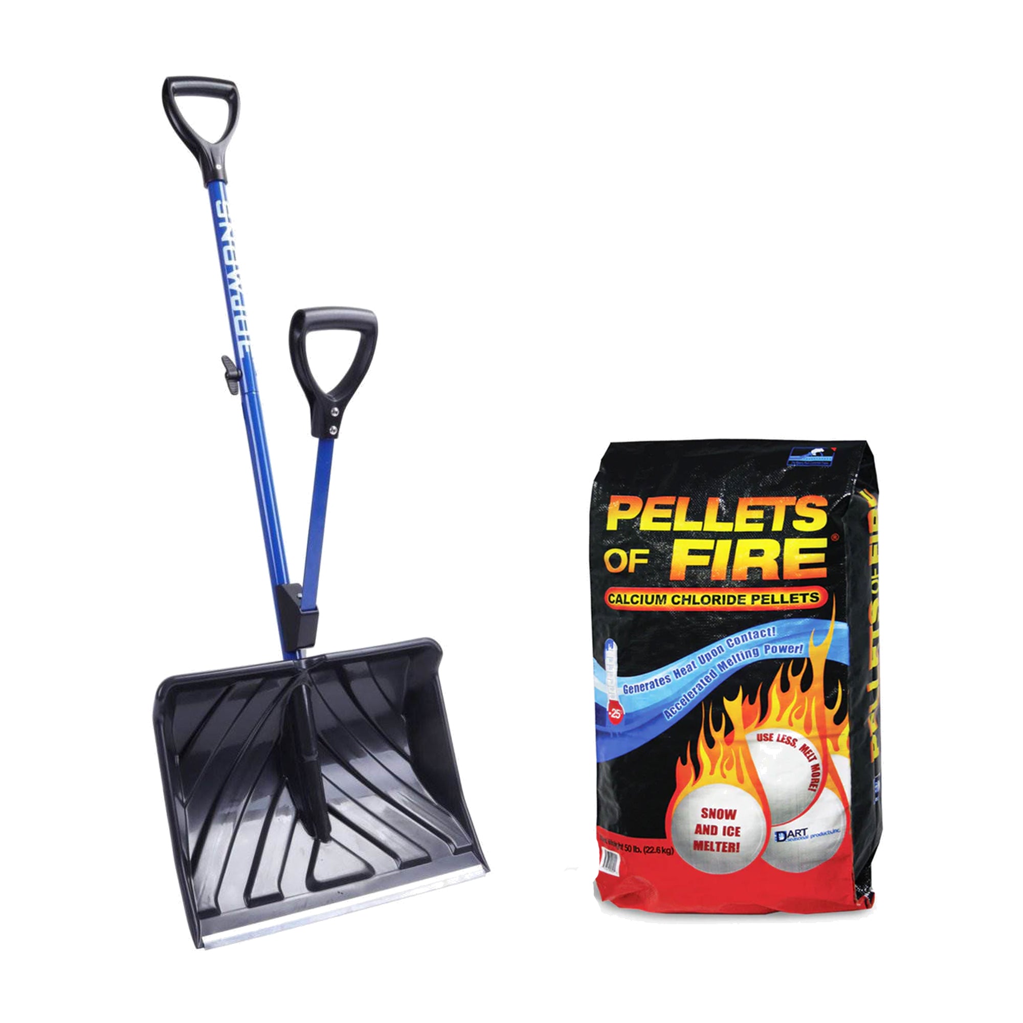 Snow Joe Shovelution Strain Reducing Snow Shovel and Pellets of Fire Ice Melter