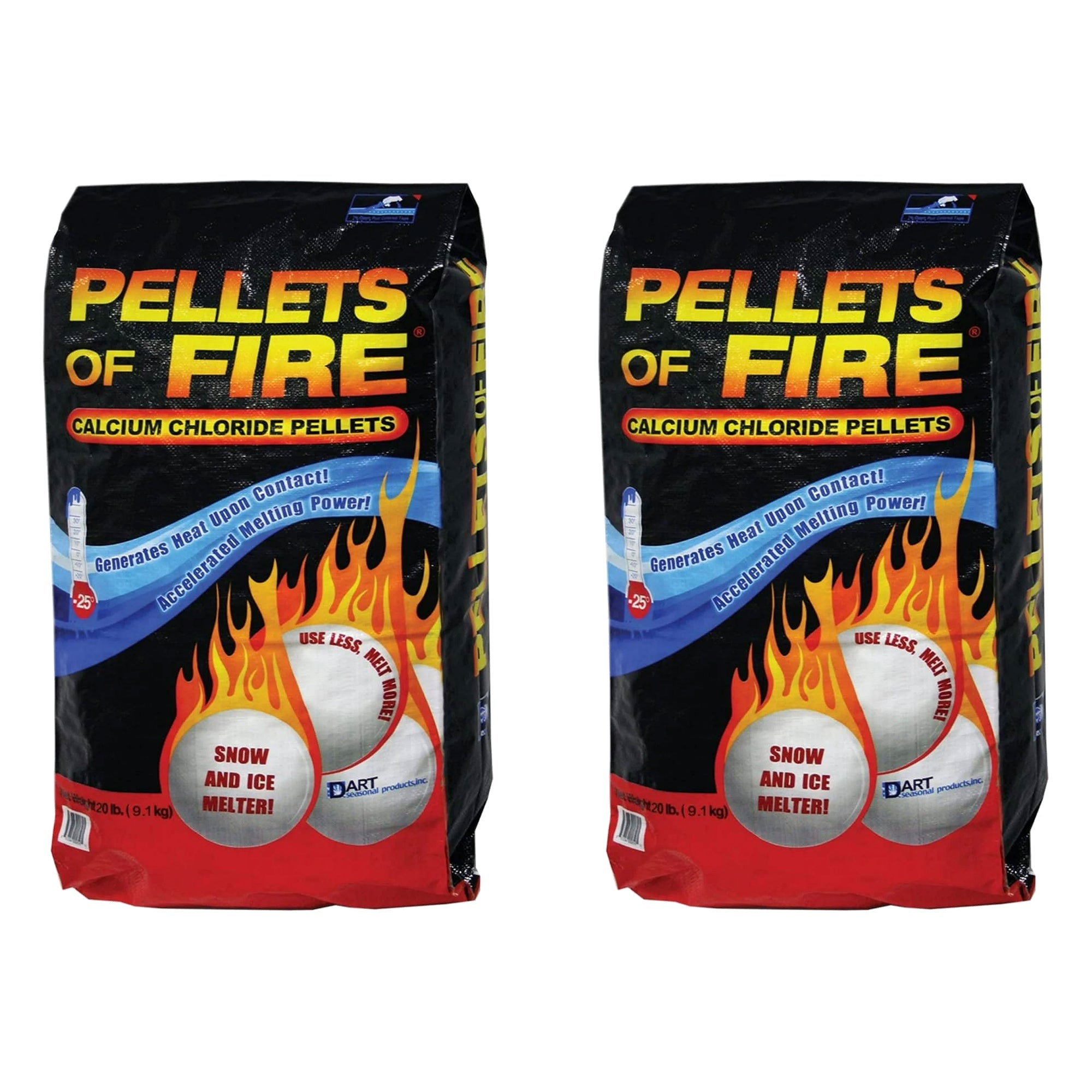 Snow Joe 2 Pack Pellets of Fire Ice Melter for Driveways & Sidewalks, 20 lbs - VMInnovations