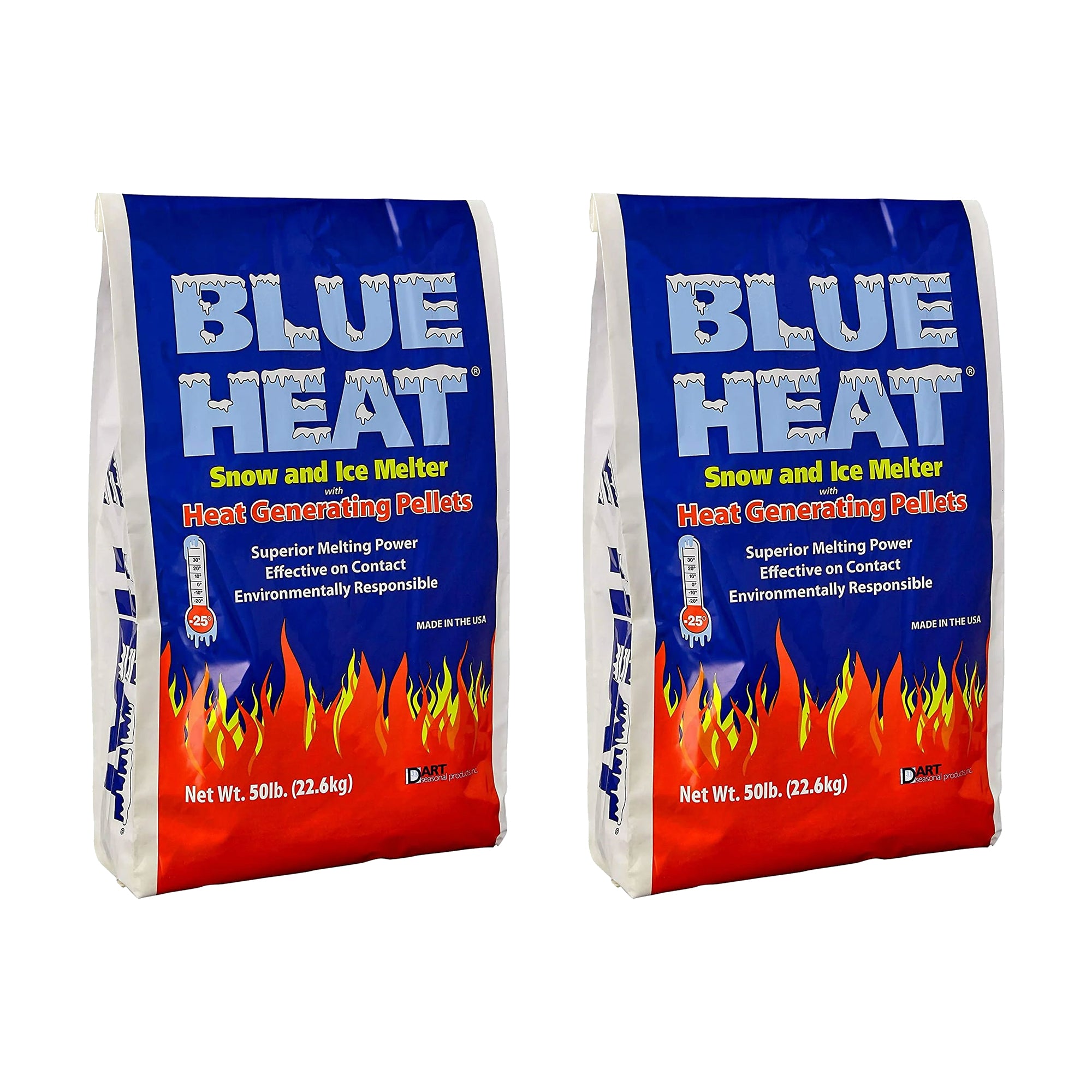 Snow Joe 2 Pack Blue Heat Snow & Ice Melter, Heat Pellets, Non-Staining, 20 lbs - VMInnovations