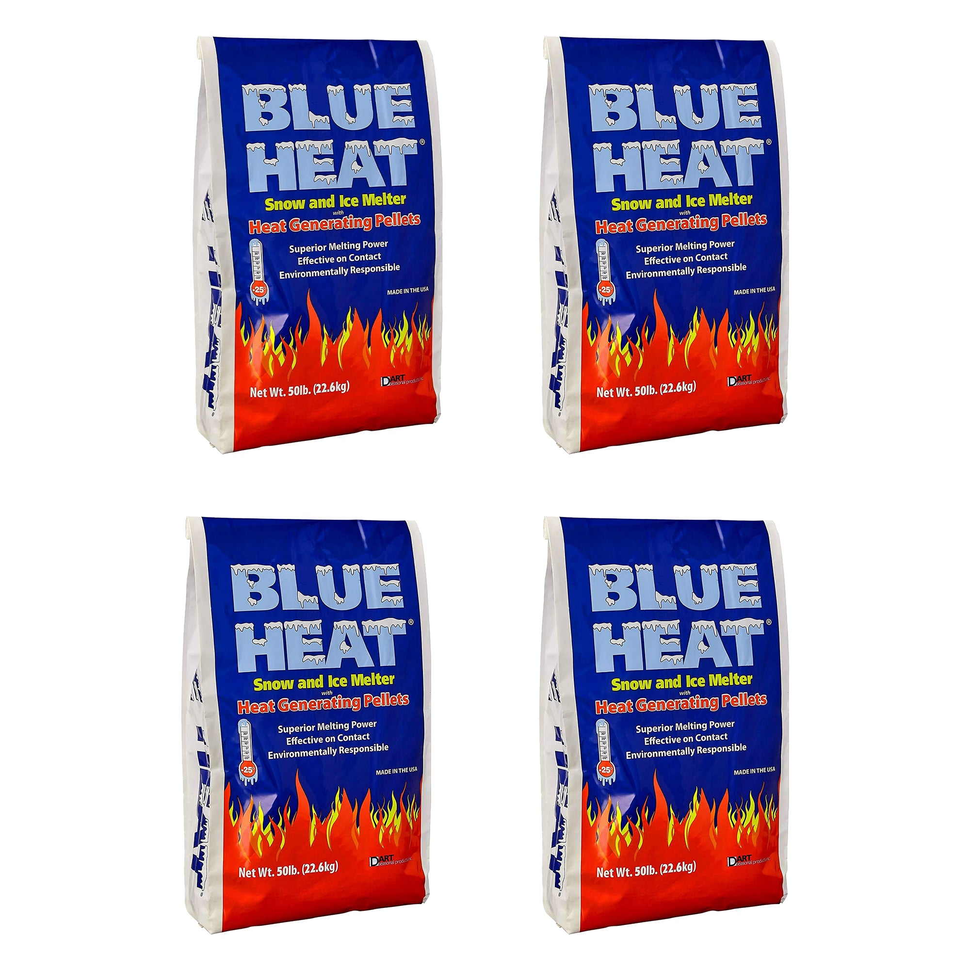 Snow Joe 4 Pack Blue Heat Snow & Ice Melter, Heat Pellets, Non-Staining, 20 lbs - VMInnovations