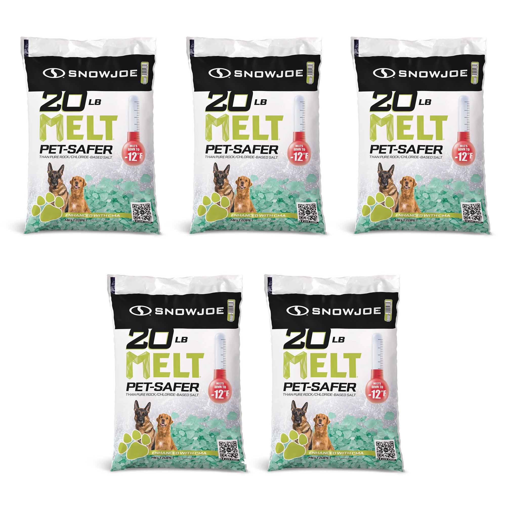 Snow Joe 5 Pack Pet Safer Premium Ice Melt Blend, Safer for Concrete Essentials