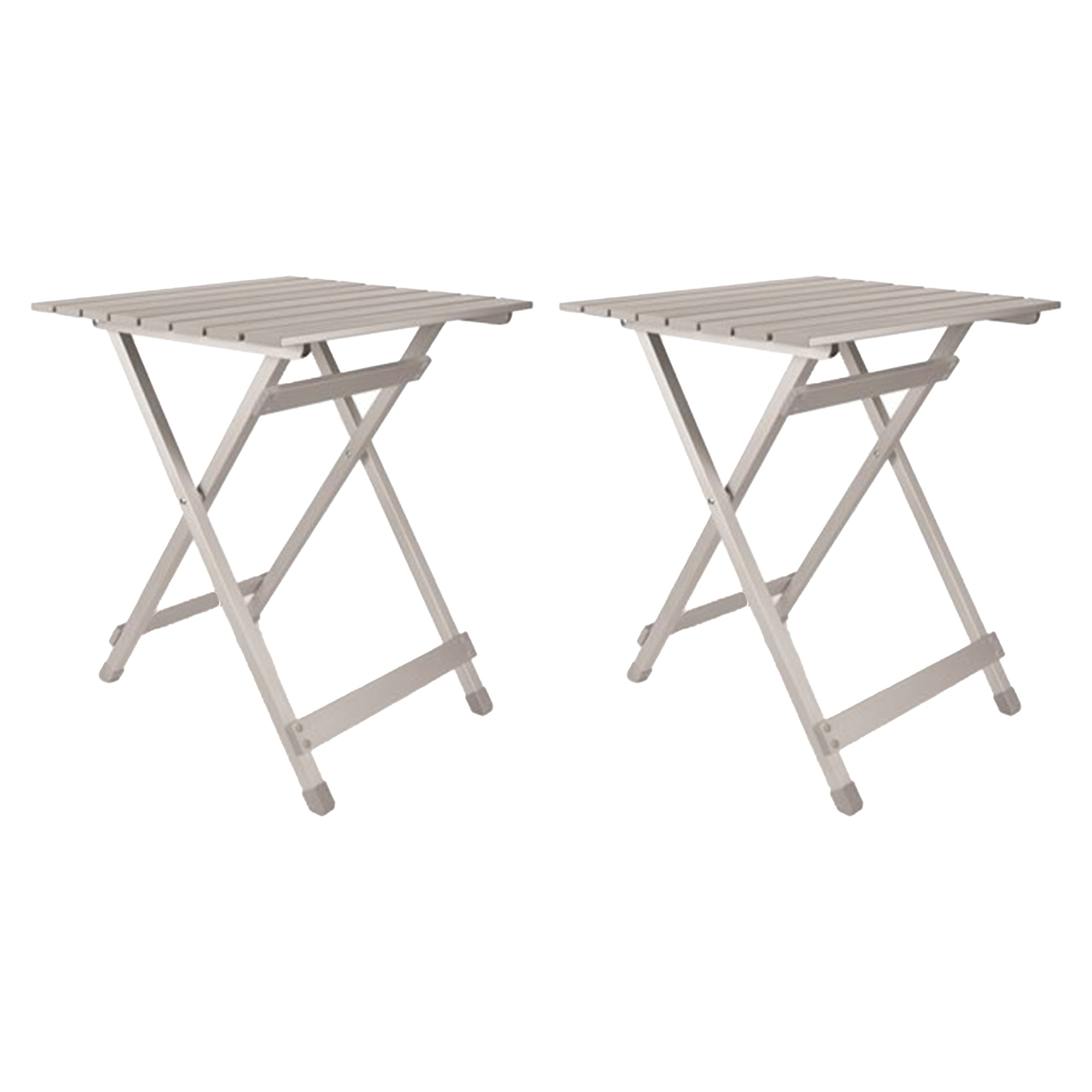 Camco 2 Pack Large Durable Aluminum Fold Away Design Multi Use Outdoor Sidetable - VMInnovations