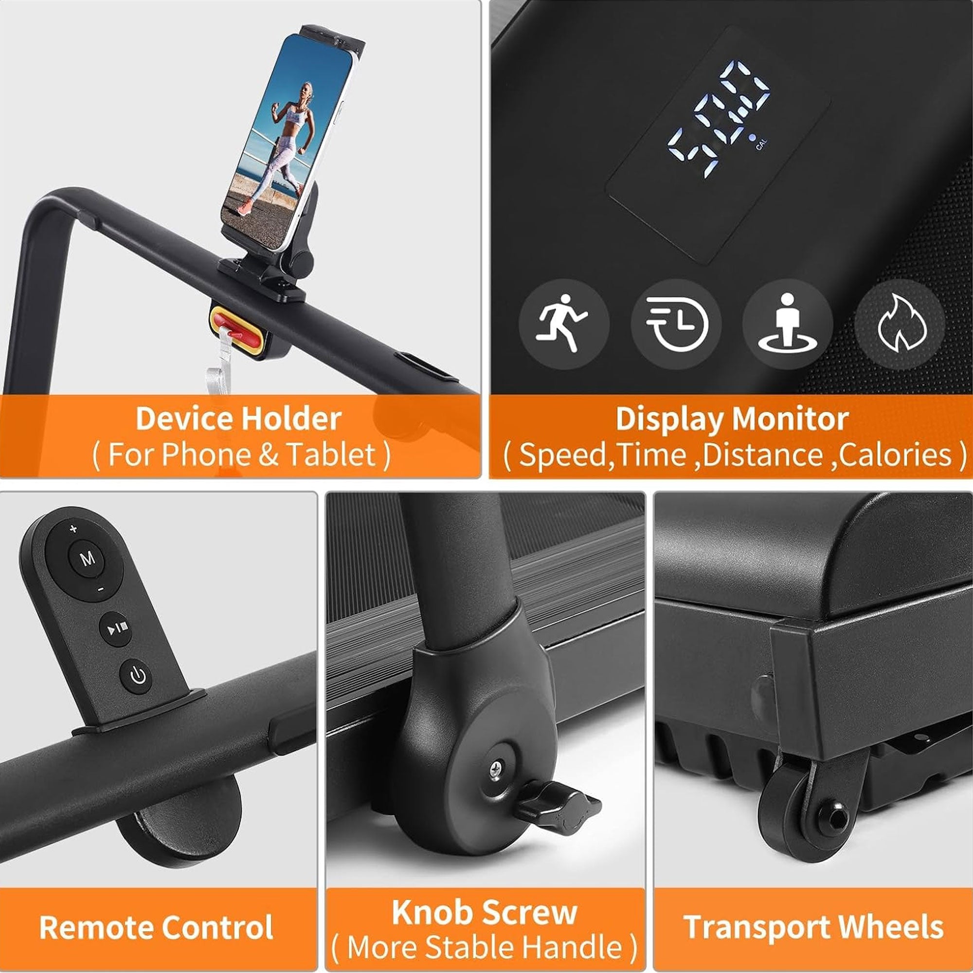 Lichico Walking Pad Under Desk Treadmill, Exercise Machine w/Remote (For Parts)