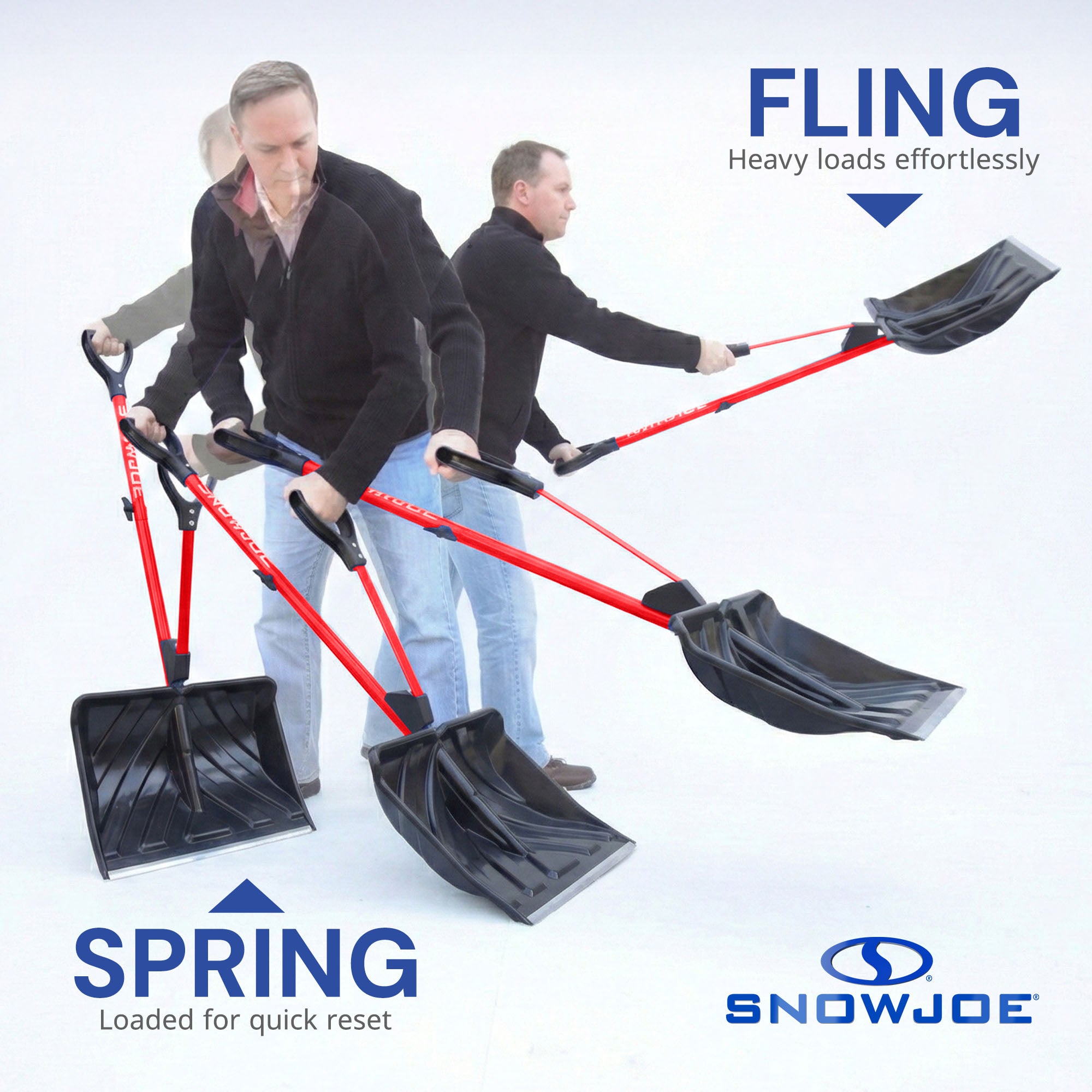 Snow Joe Shovelution Snow Shovel w/ 18" Shovel Blade and Handle, SJ-SHLV01-RED