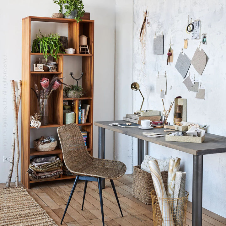texxture Ormond Woven Rattan Side Chair with Metal Legs, Home Furniture, Natural - VMInnovations