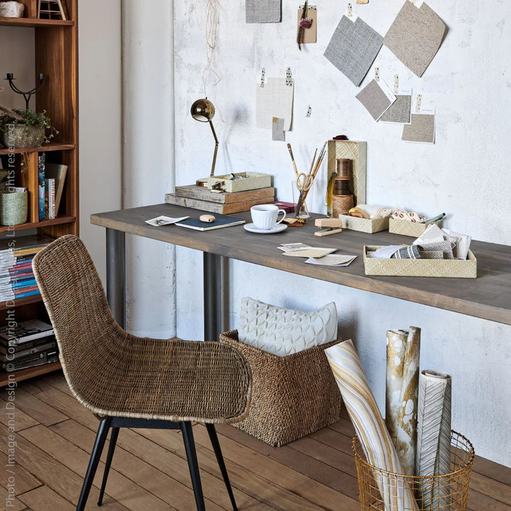 texxture Ormond Woven Rattan Side Chair with Metal Legs, Home Furniture, Natural - VMInnovations