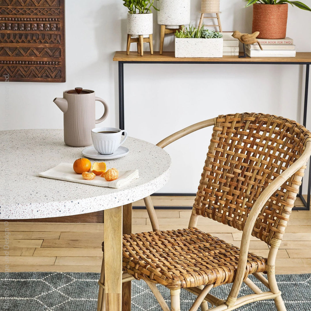 texxture 2 Pack Lilas Woven Rattan Bistro Chairs for Home Furniture, Natural - VMInnovations