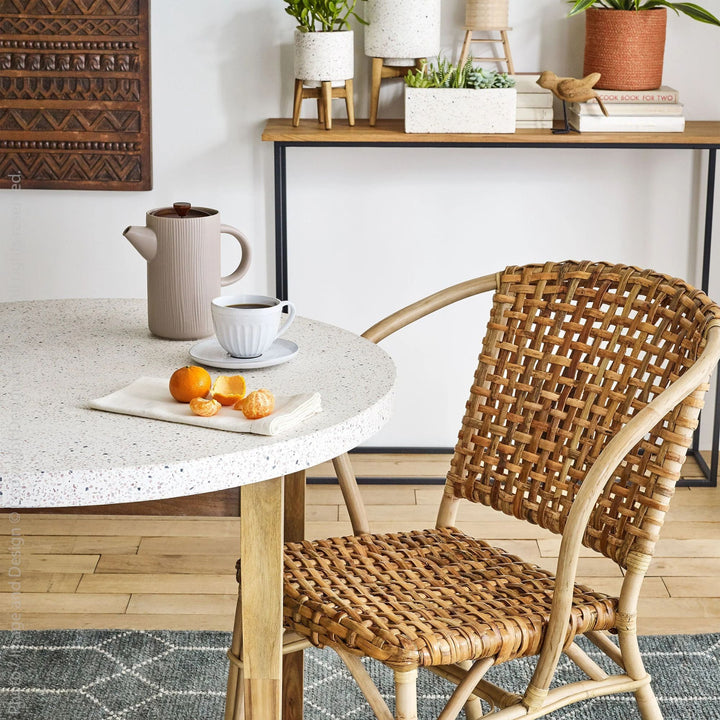 texxture 2 Pack Lilas Woven Rattan Bistro Chairs for Home Furniture, Natural - VMInnovations