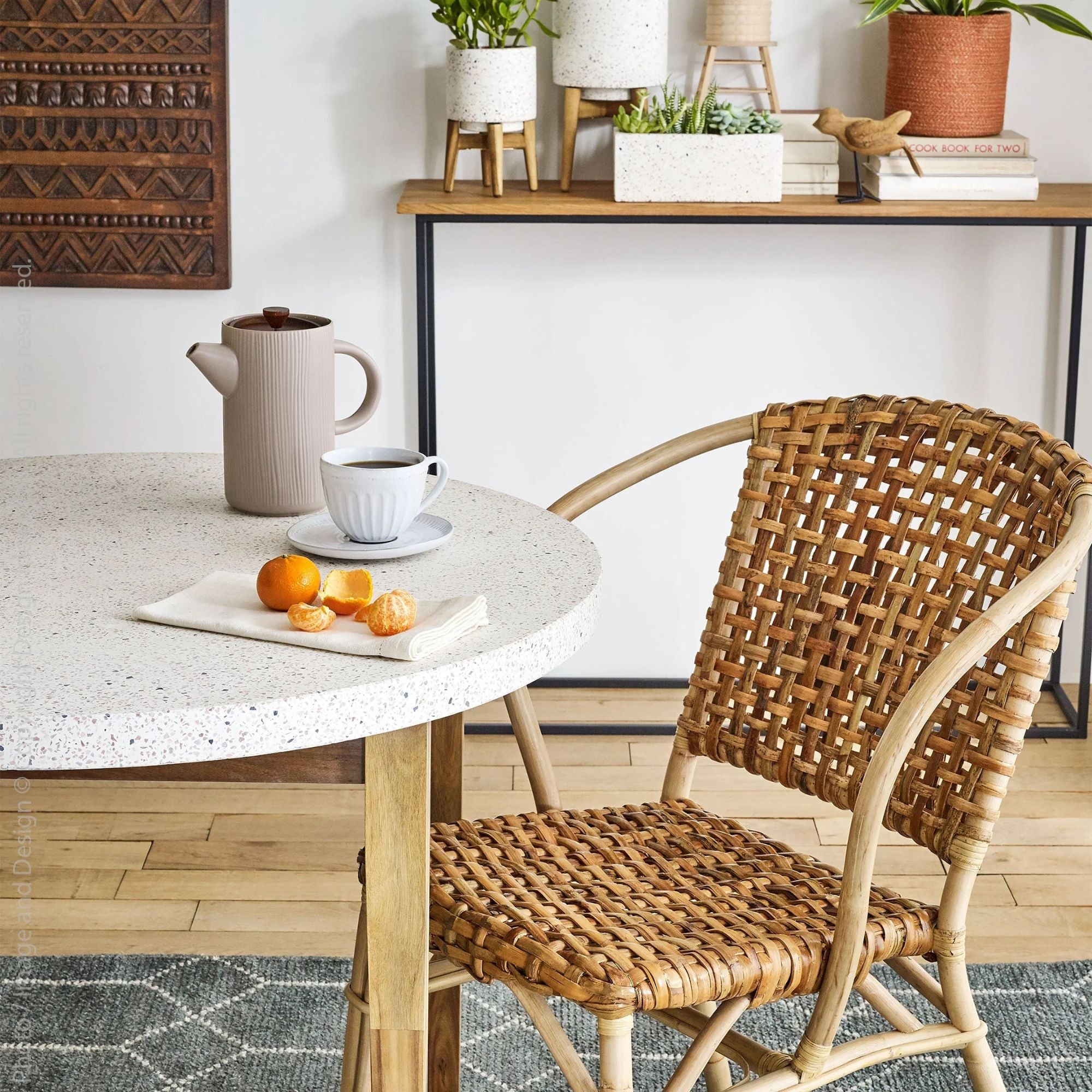 texxture 2 Pack Lilas Woven Rattan Bistro Chairs for Home Furniture, Natural - VMInnovations