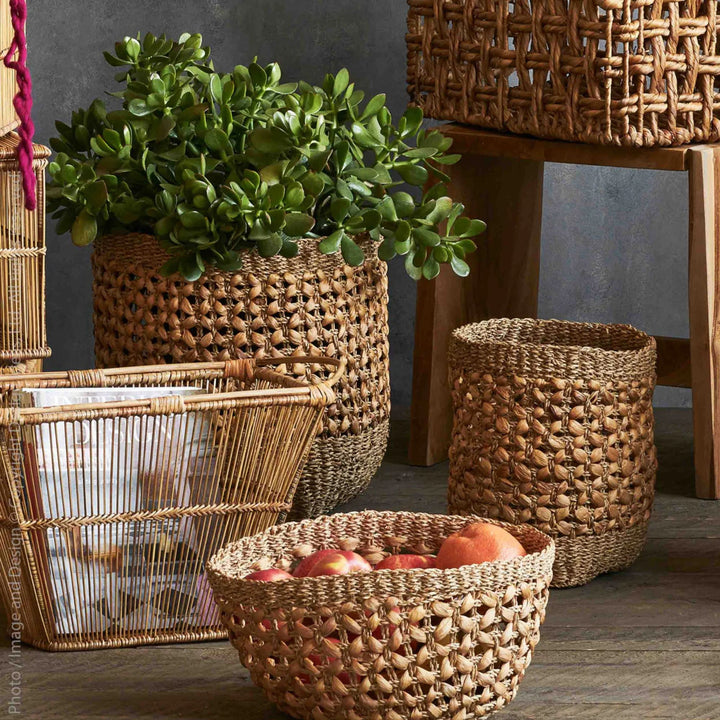 texxture 3 Pack Palomar Woven Basket Nesting Organizer Bins, Home Decor, Natural - VMInnovations