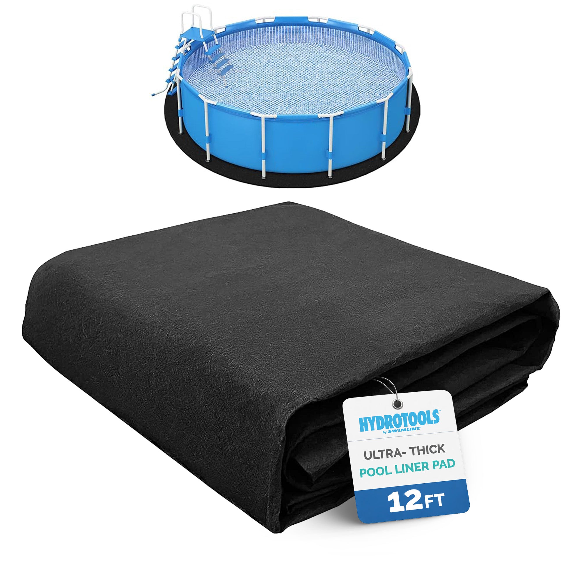 Swimline Hydrotools Above Ground Round Liner Pad, Pool Protector Mat, 12 Ft - VMInnovations