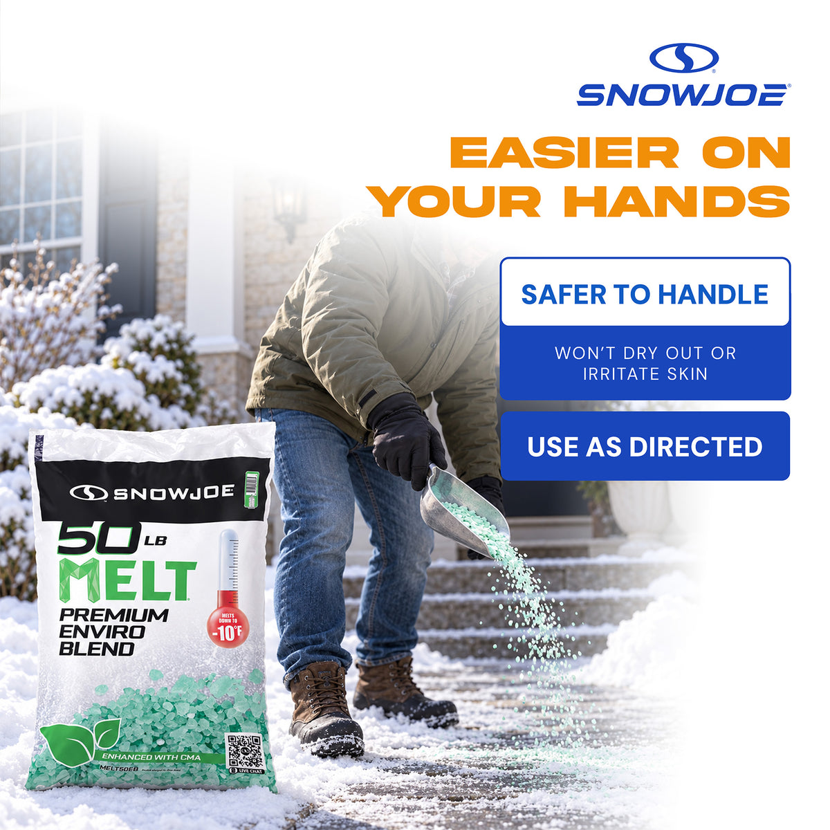 Snow Joe Enviro Blend Ice Snow Melt, Safe for Concrete & Plants, 50 lb - VMInnovations