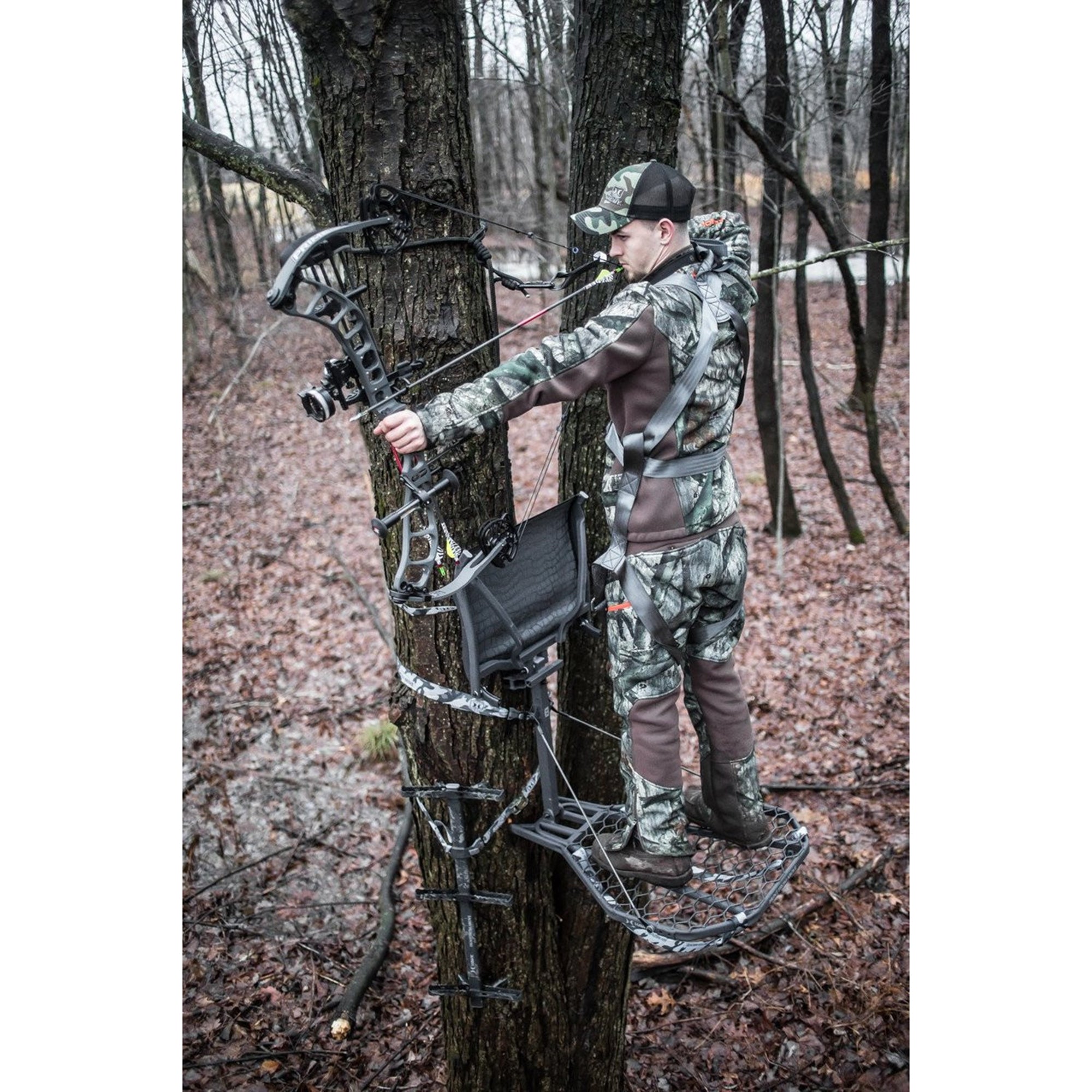 Hawk Hang On Stand, Lumbar Seat Hunting Gear w/Platform, 34x24" (For Parts) - VMInnovations