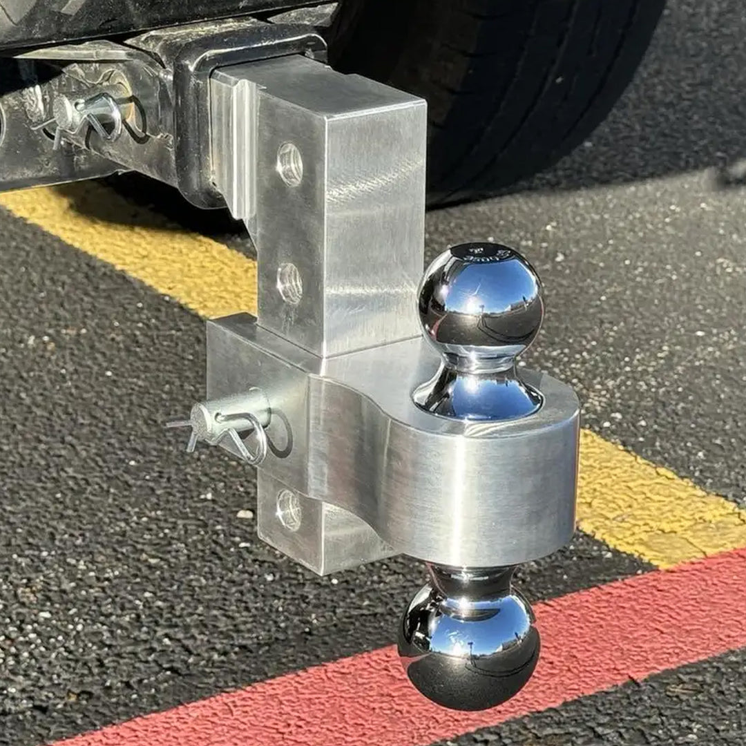 Uriah Products Adjustable Aluminum Hitch Mount with 2" & 2.31" Balls, Silver - VMInnovations