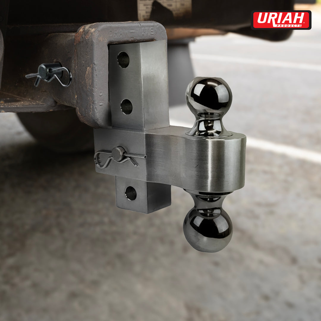Uriah Products Adjustable Aluminum Hitch Mount with 2" & 2.31" Balls, Silver - VMInnovations