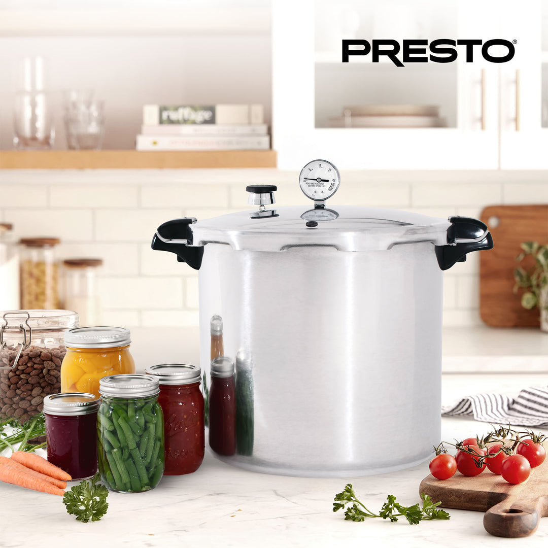 Presto 01784 23 Quart Pressure & Boil Canner Induction Capable, Aluminum, Silver - VMInnovations