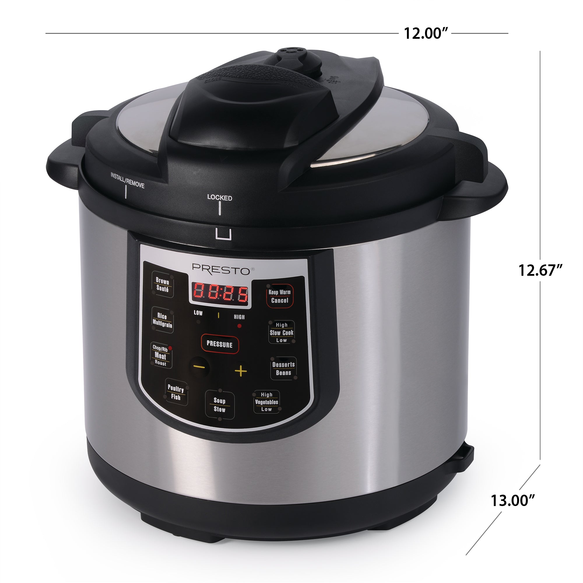 Presto 6 Qt Electric Pressure Cooker Plus Programmable Slow Cooker (Open Box)