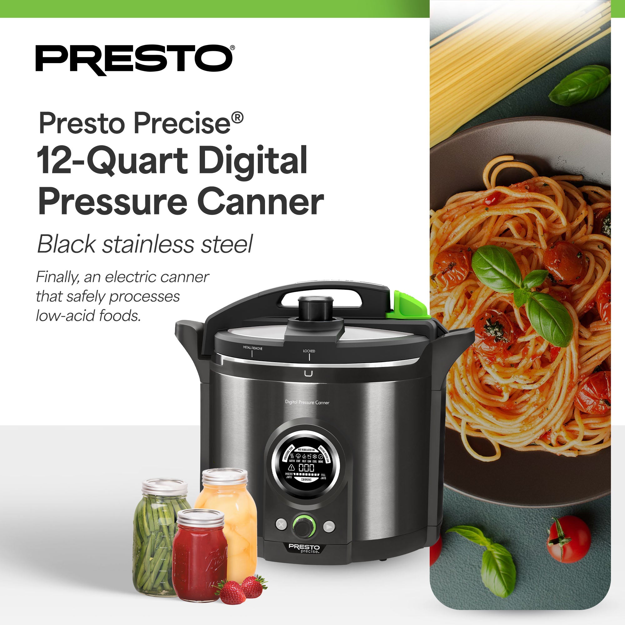 Presto Precise 02144 12 Qt Electric Pressure Canner, Stainless Steel (Open Box)