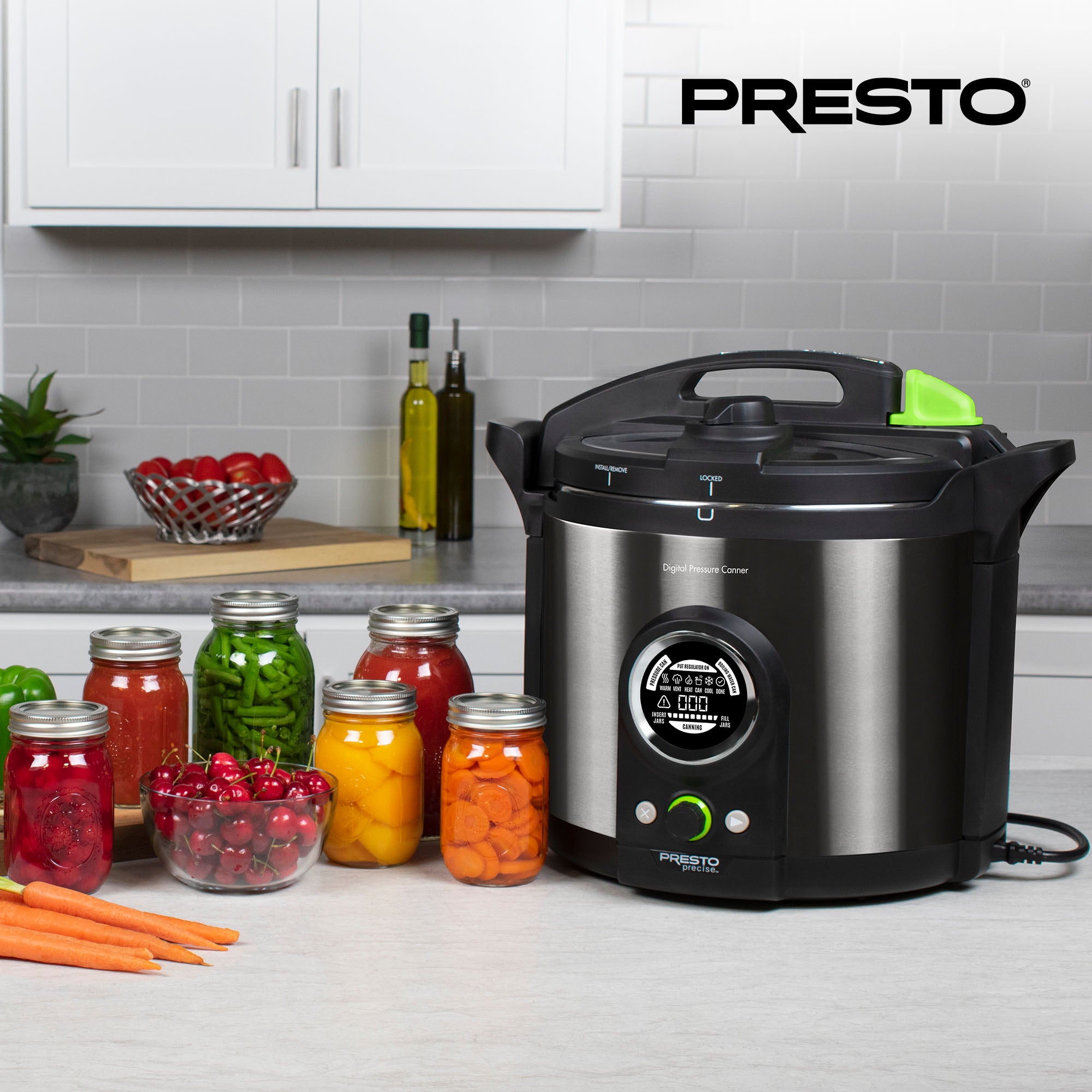 Presto Precise 02144 12 Qt Electric Pressure Canner, Stainless Steel, Black - VMInnovations