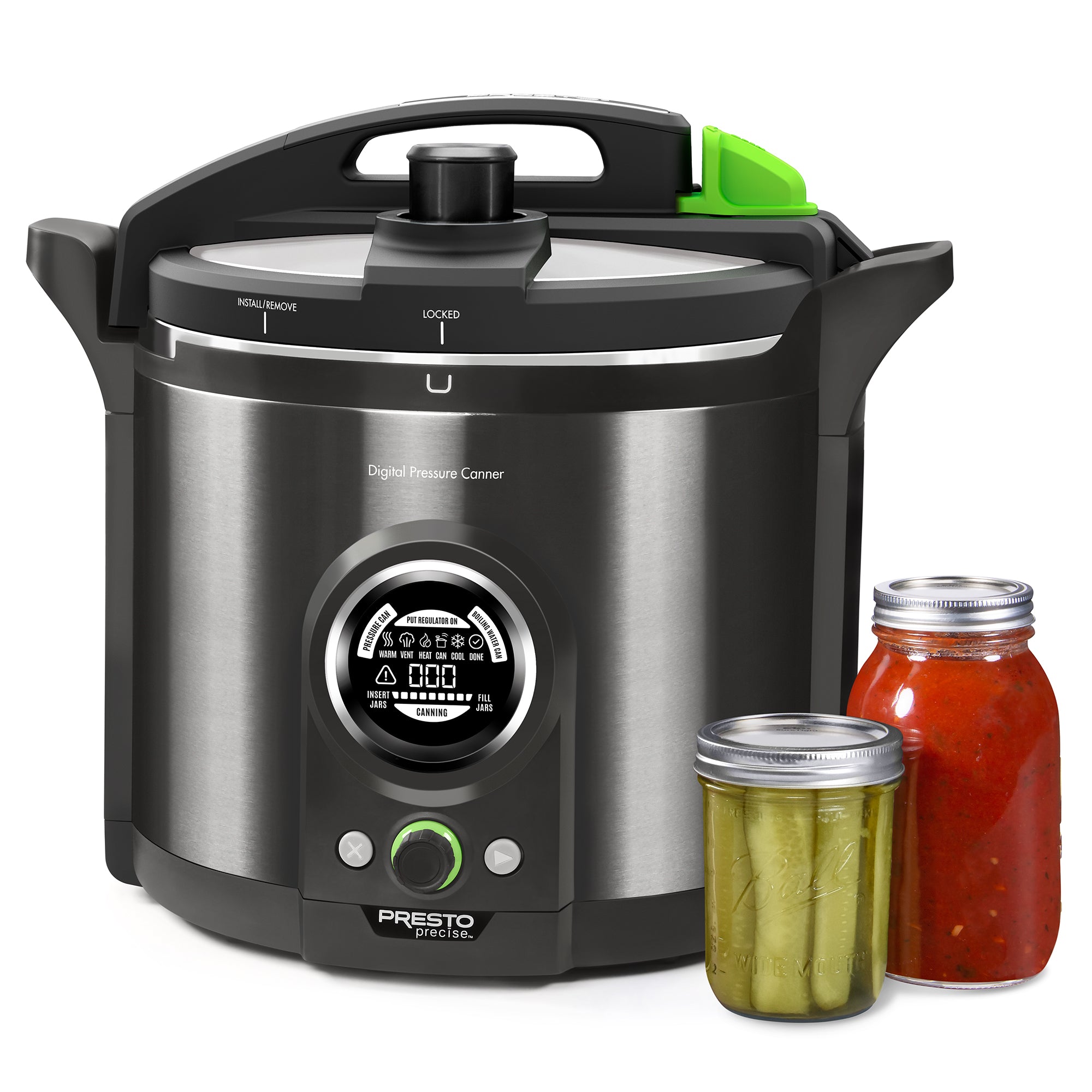 Presto Precise 02144 12 Qt Electric Pressure Canner, Stainless Steel, Black - VMInnovations