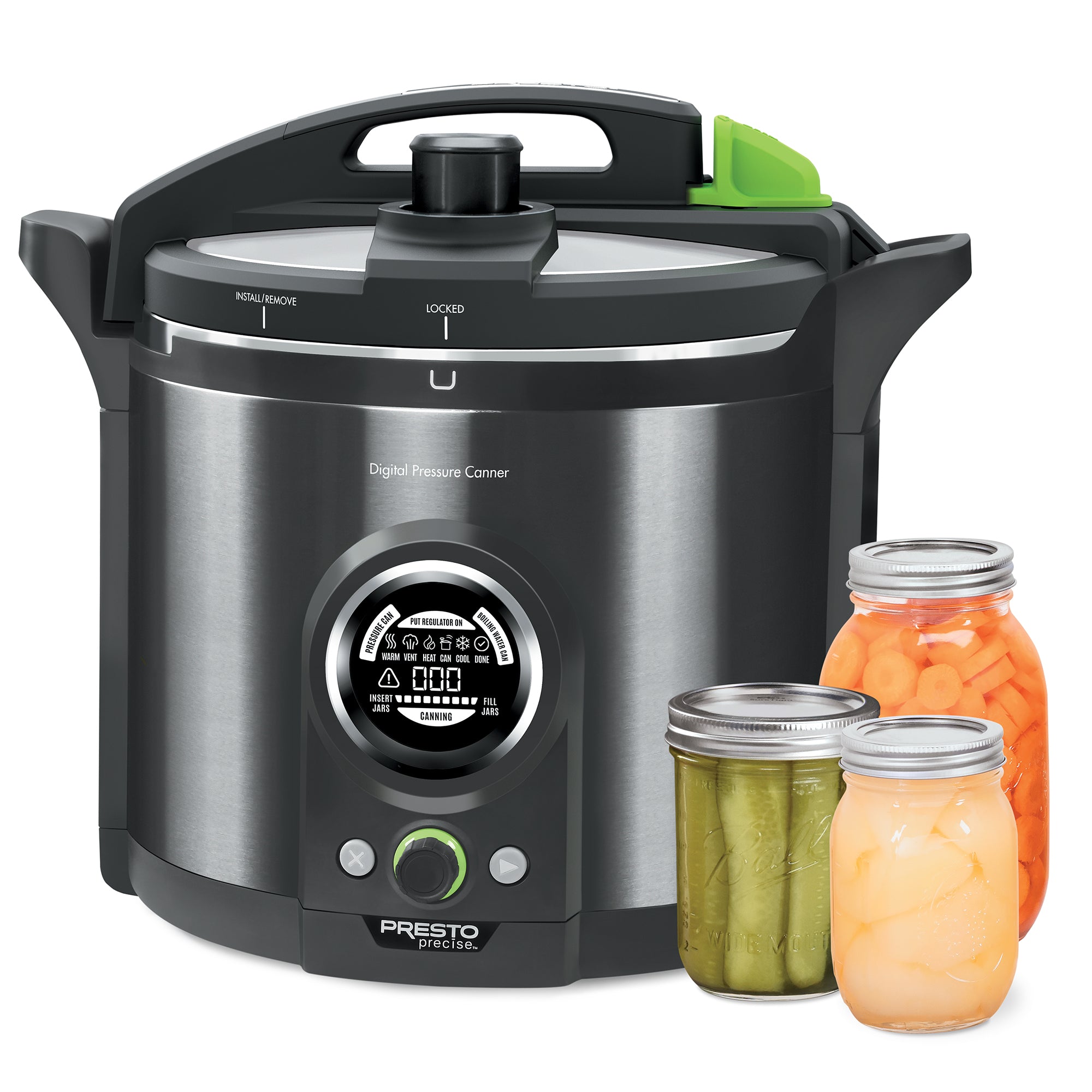 Presto Precise 02144 12 Qt Electric Pressure Canner, Stainless Steel, Black - VMInnovations