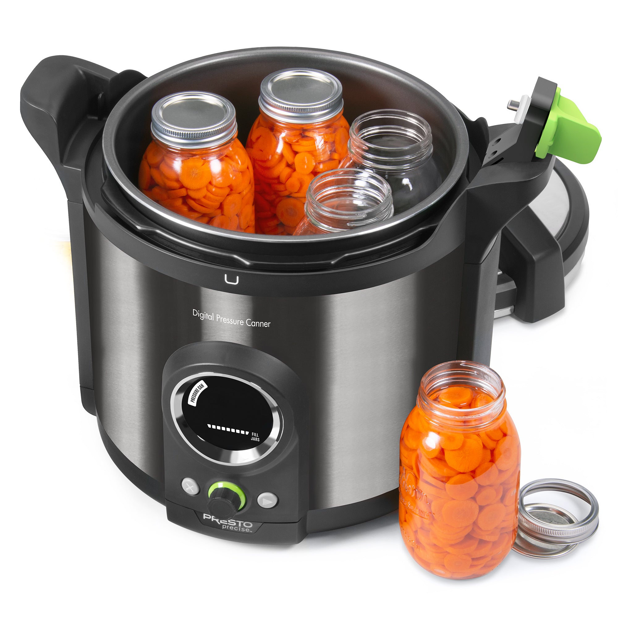 Presto Precise 02144 12 Qt Electric Pressure Canner, Stainless Steel, Black - VMInnovations