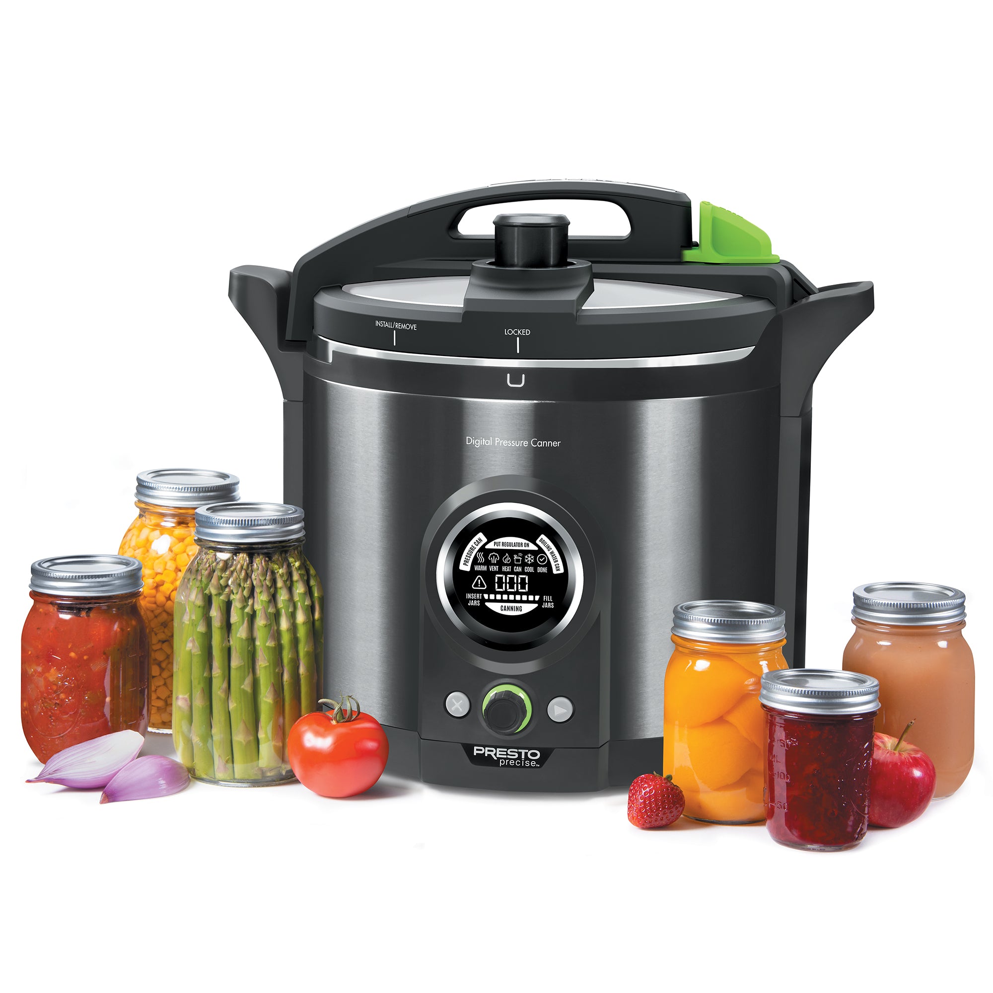 Presto Precise 02144 12 Qt Electric Pressure Canner, Stainless Steel, Black - VMInnovations