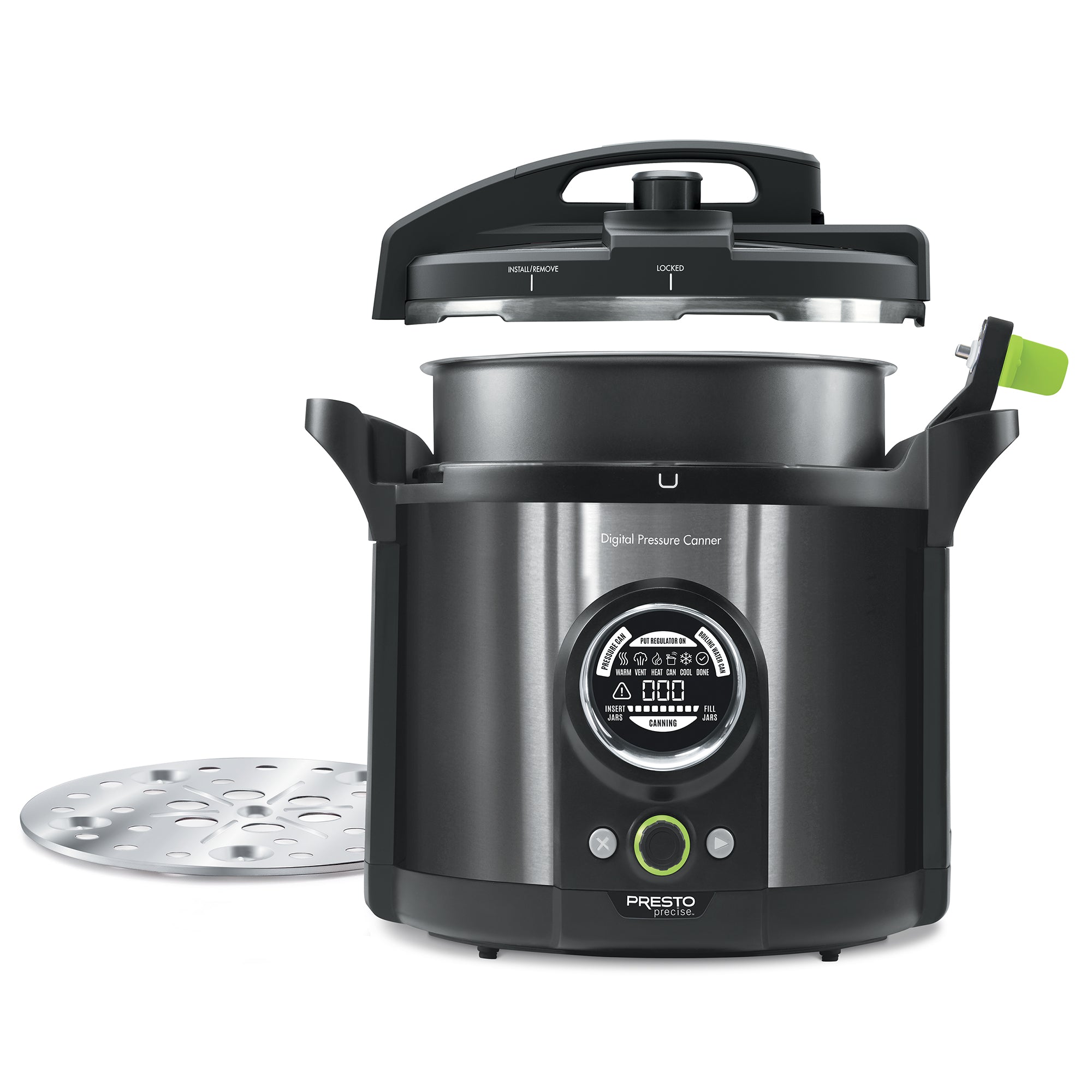 Presto Precise 02144 12 Qt Electric Pressure Canner, Stainless Steel, Black - VMInnovations