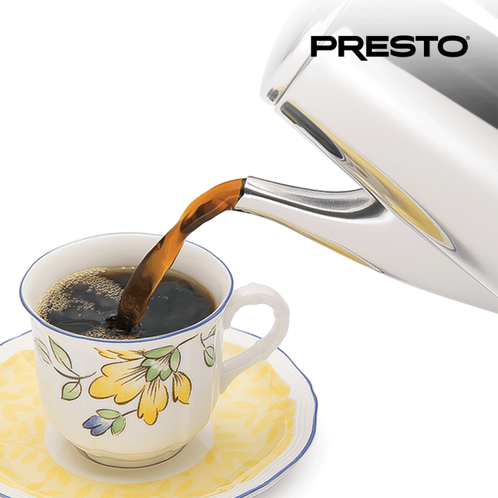 Presto Stainless Steel Coffee Maker, 12 Cup Robust Percolator Coffee, Silver - VMInnovations