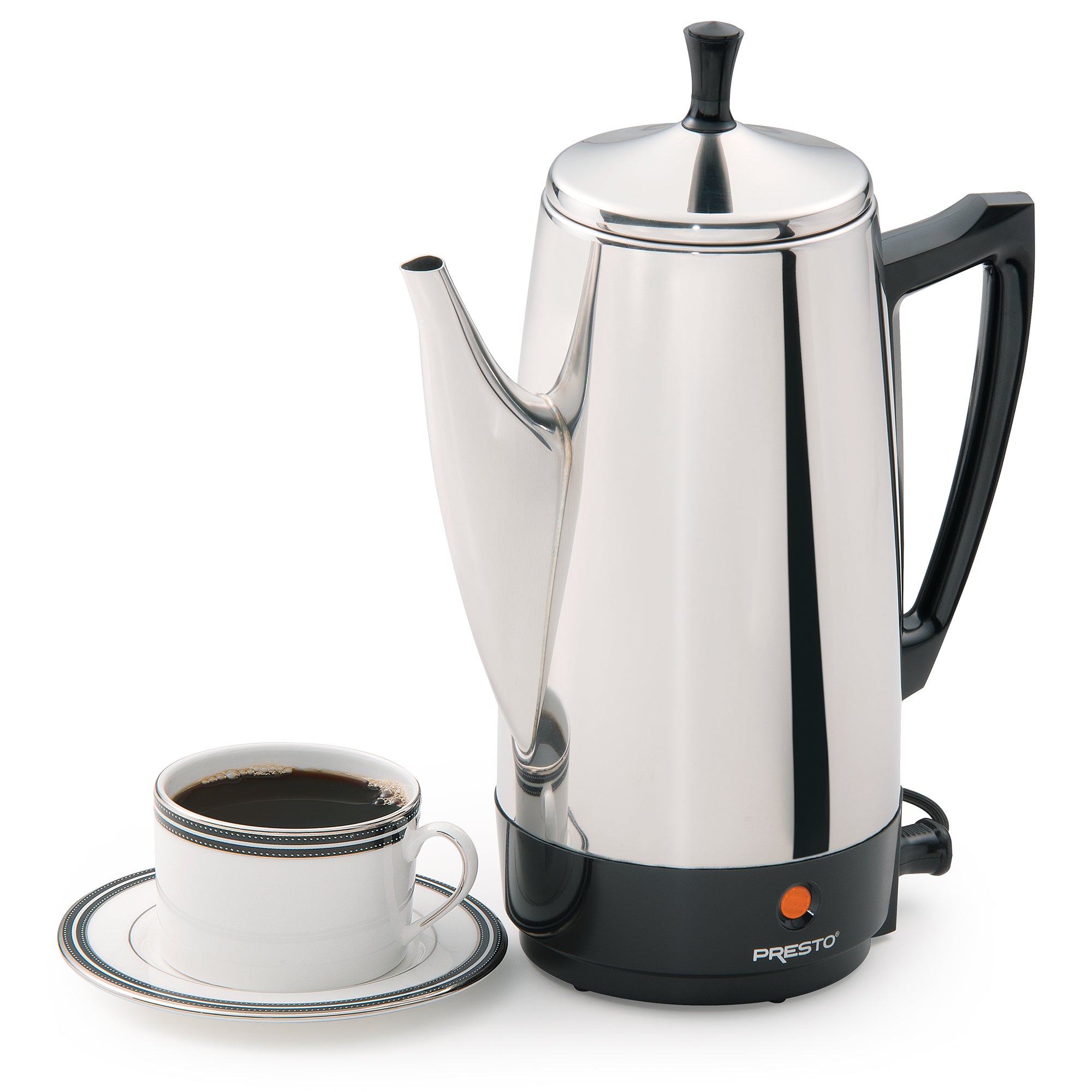 Presto Stainless Steel Coffee Maker, 12 Cup Robust Percolator Coffee (Open Box)