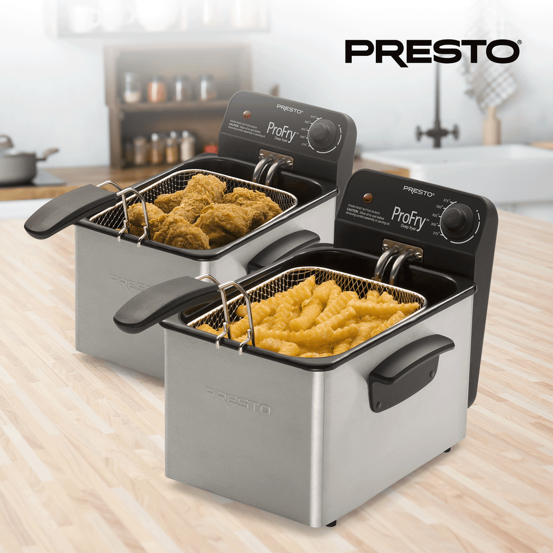 Presto ProFry 8-Cup Deep Fryer with 1800-Watt Immersion Element, Stainless Steel
