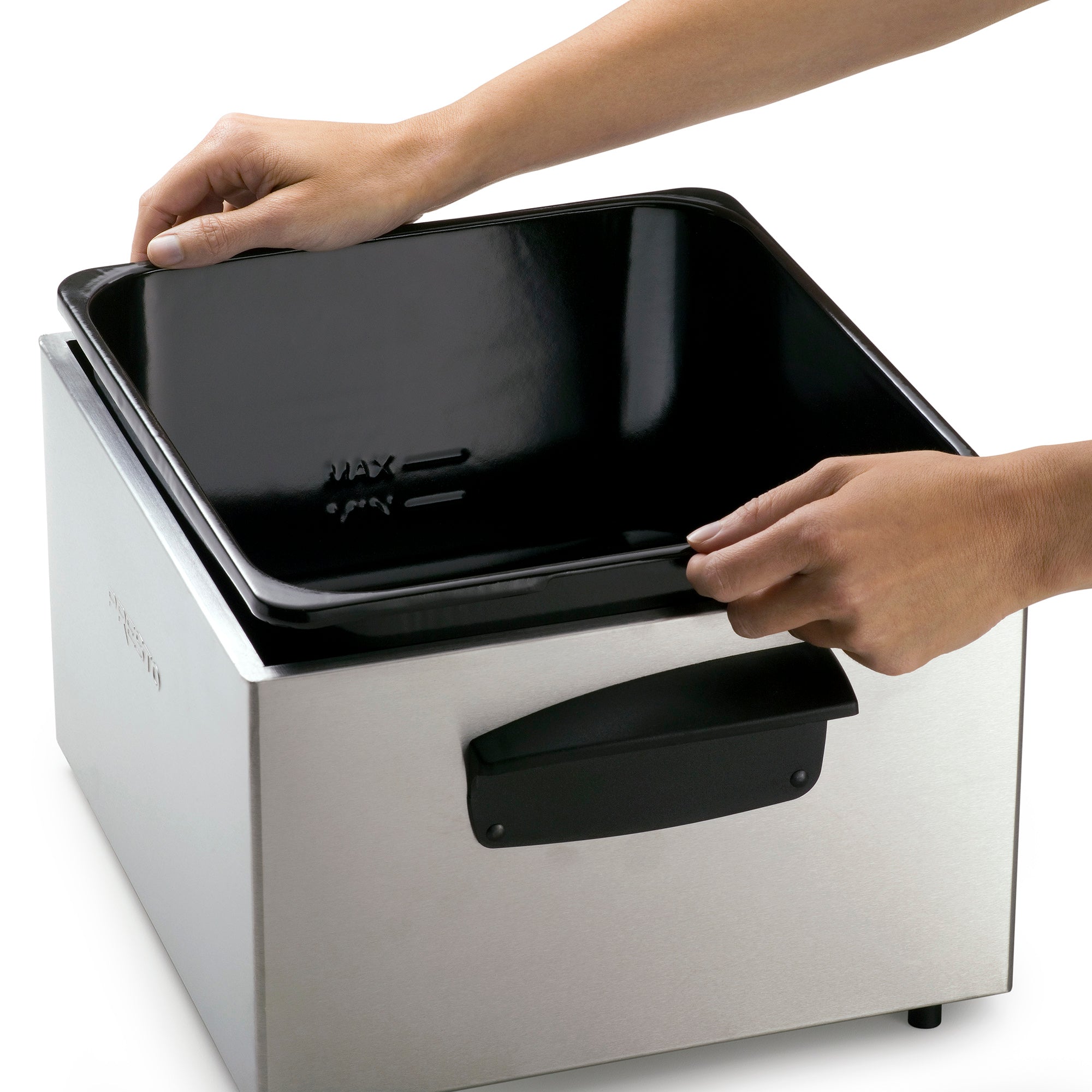Presto Basket Deep Fryer, 1800W Immersion Element, Stainless Steel (Open Box) - VMInnovations