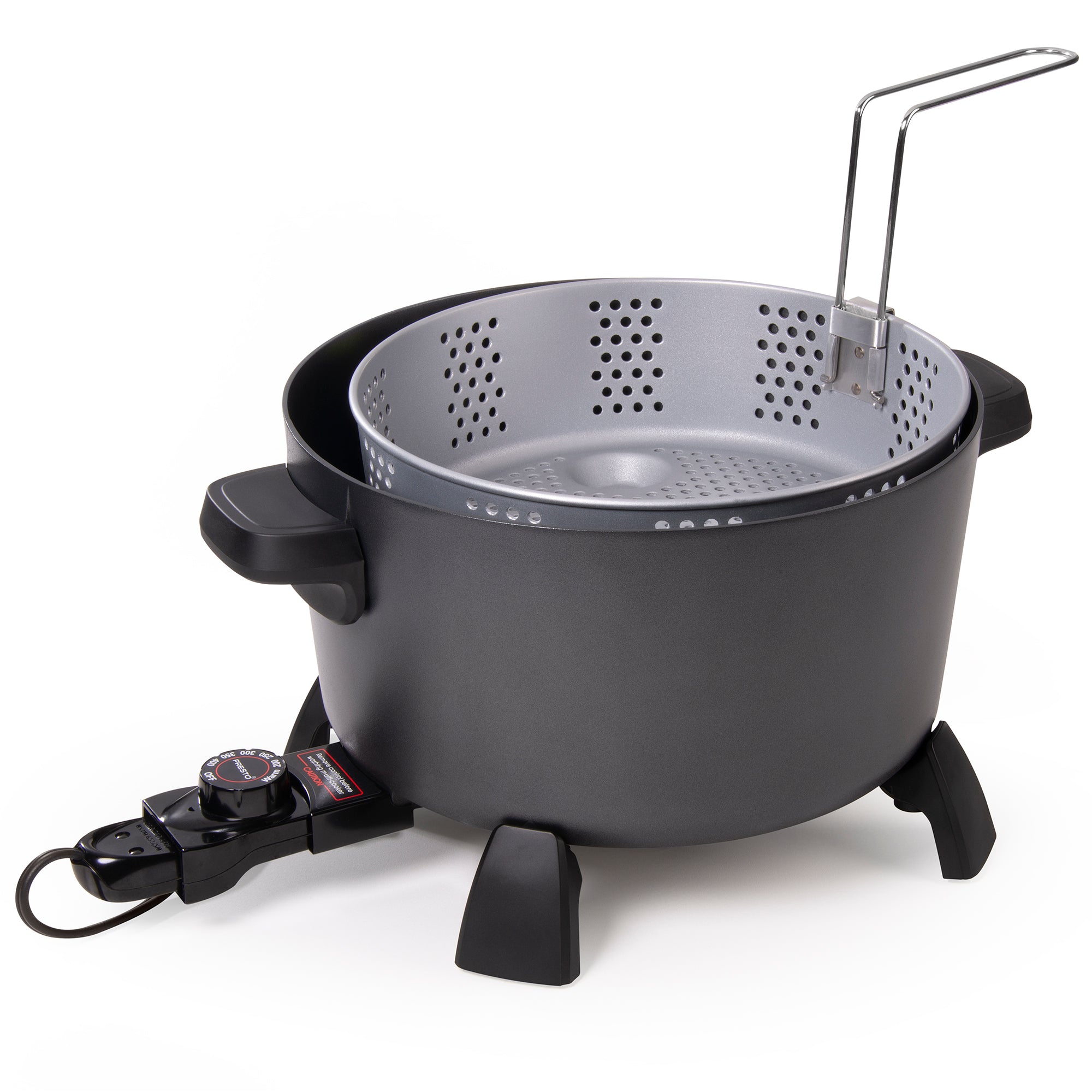 Presto 10-Quart Kitchen Kettle XL Multi-Cooker, Steamer & Deep Fryer, Black - VMInnovations