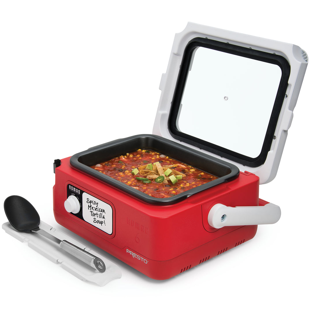 Presto 06011 6 Qt Nomad Portable Electric Slow Cooker with Locking Lid(Open Box)