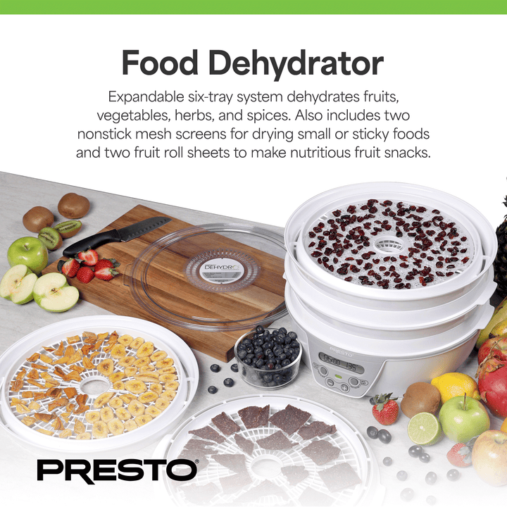 Presto Dehydro 6-Tray Digital Electric Food Dehydrator for Fruits & Vegetables - VMInnovations