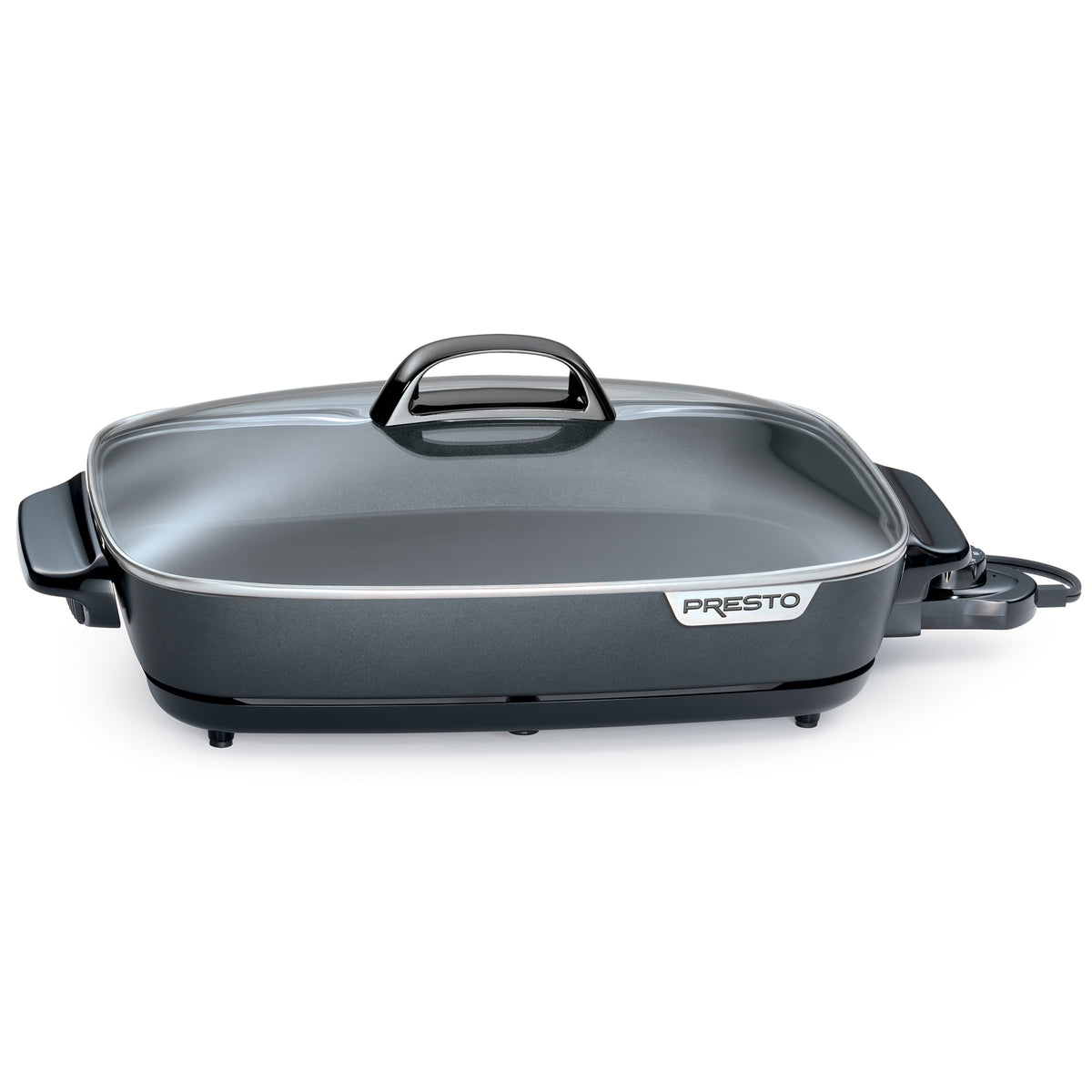 Presto Slimline Nonstick Electric Skillet with Tempered Glass Lid, 16"(Open Box) - VMInnovations