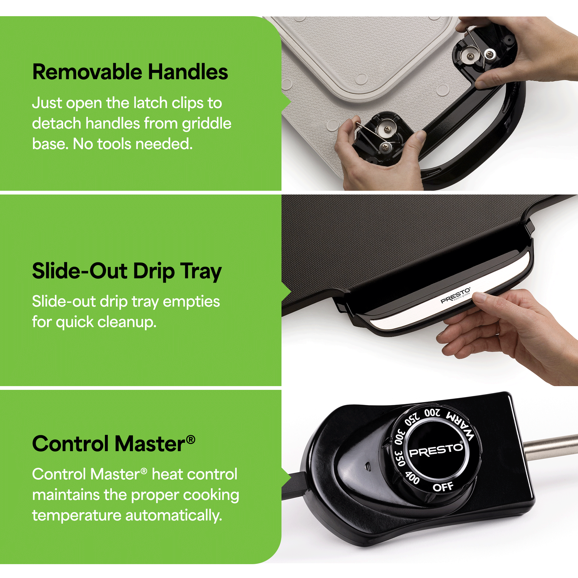 Presto 22" Electric Griddle with Removable Handles and Nonstick Cooking Surface (Used) - VMInnovations