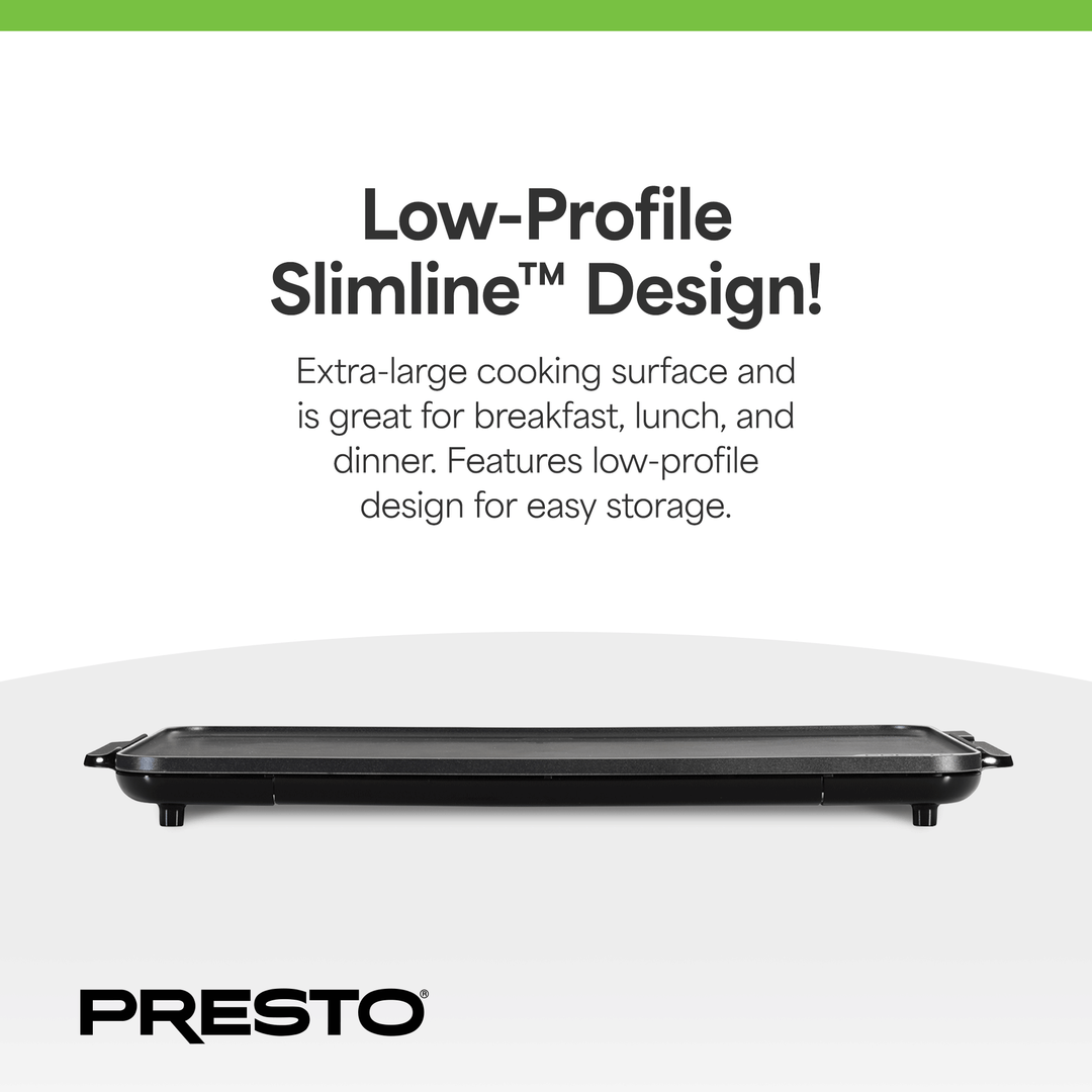 Presto 22" Slimline Griddle with Removable Handles and Ceramic Nonstick Surface - VMInnovations