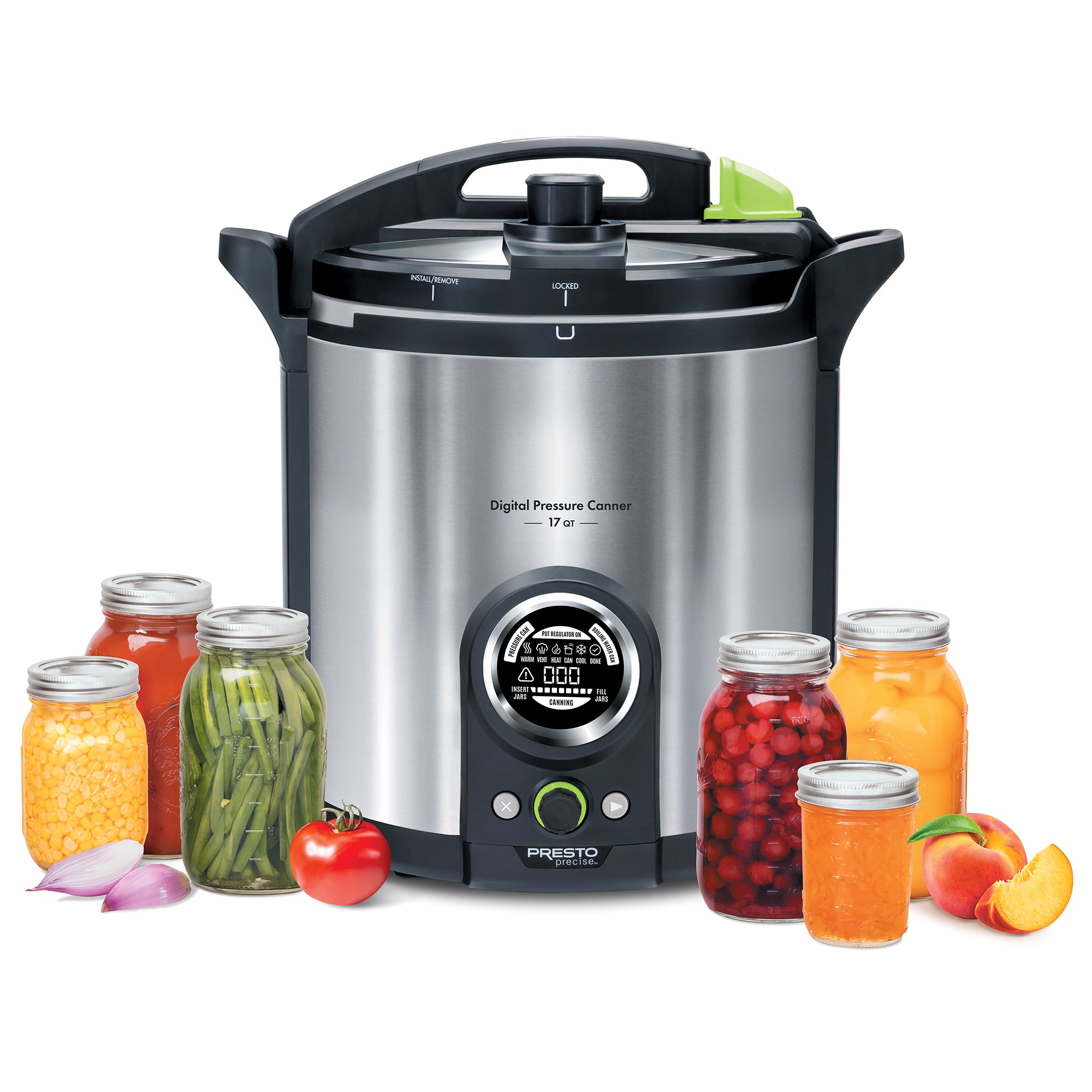 Presto Precise 02152 17 Qt Electric Pressure Canner, Stainless Steel, Silver - VMInnovations